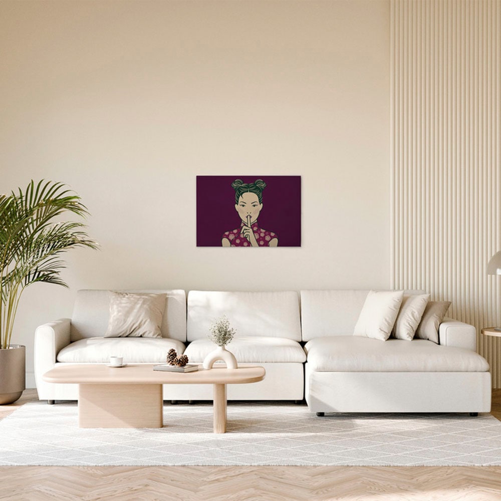 A.S. Création Leinwandbild »Himari 3 - Wandbild Violett Beige Braun Keilrah günstig online kaufen