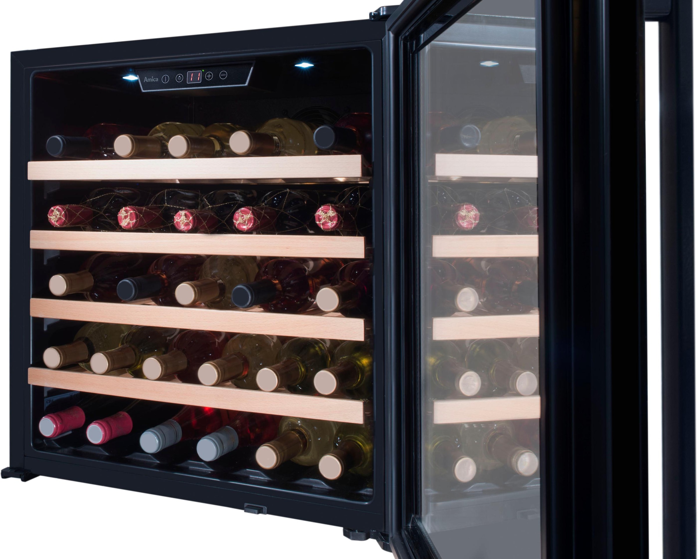 Amica Einbauweinkühlschrank »WK 341 210 S«, für 40 St. Standardflaschen á 075l, LED-Beleuchtung