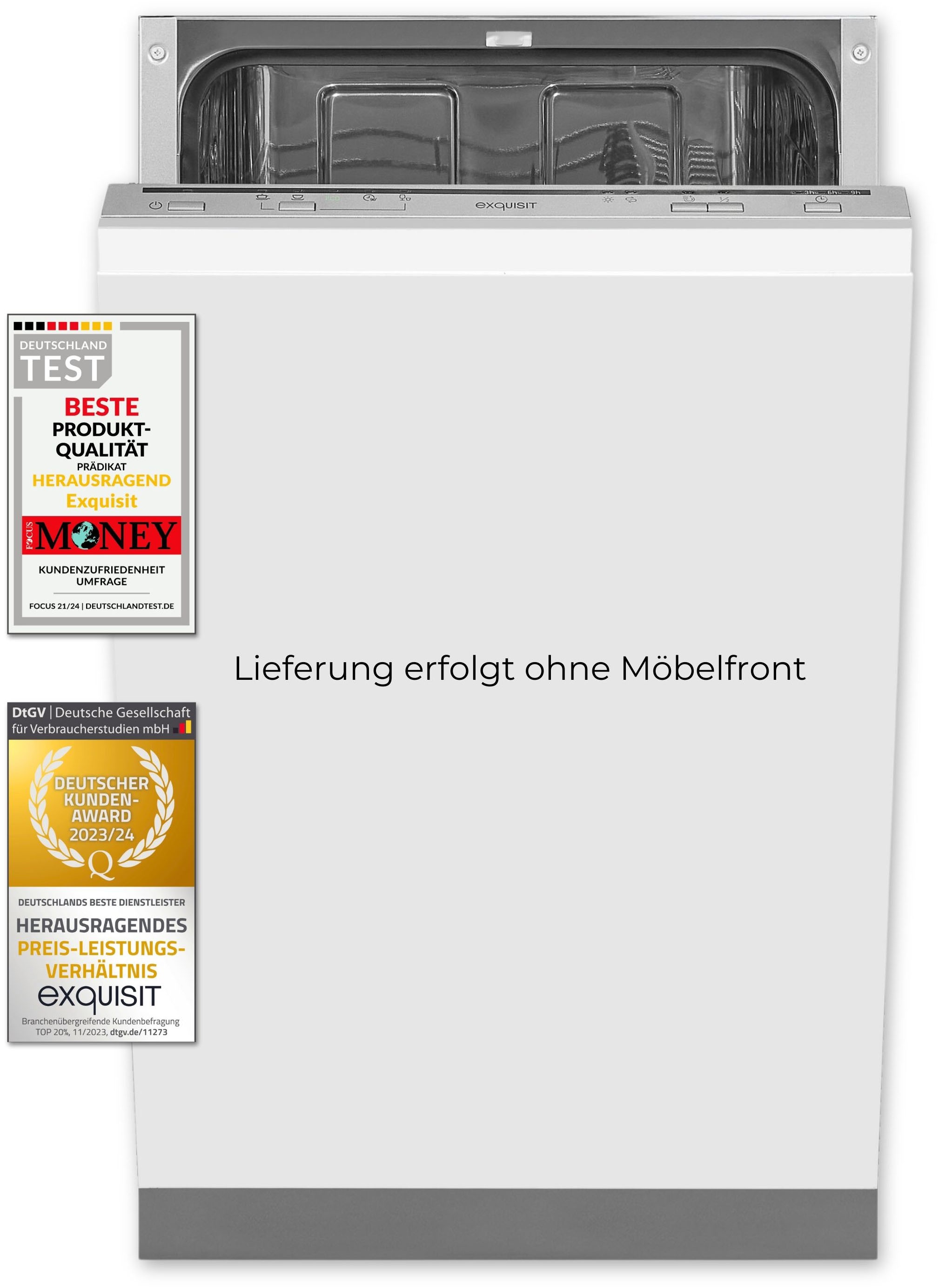 exquisit vollintegrierbarer Geschirrspüler »EGSP1009-E-030E silber« 9 l 9 M günstig online kaufen