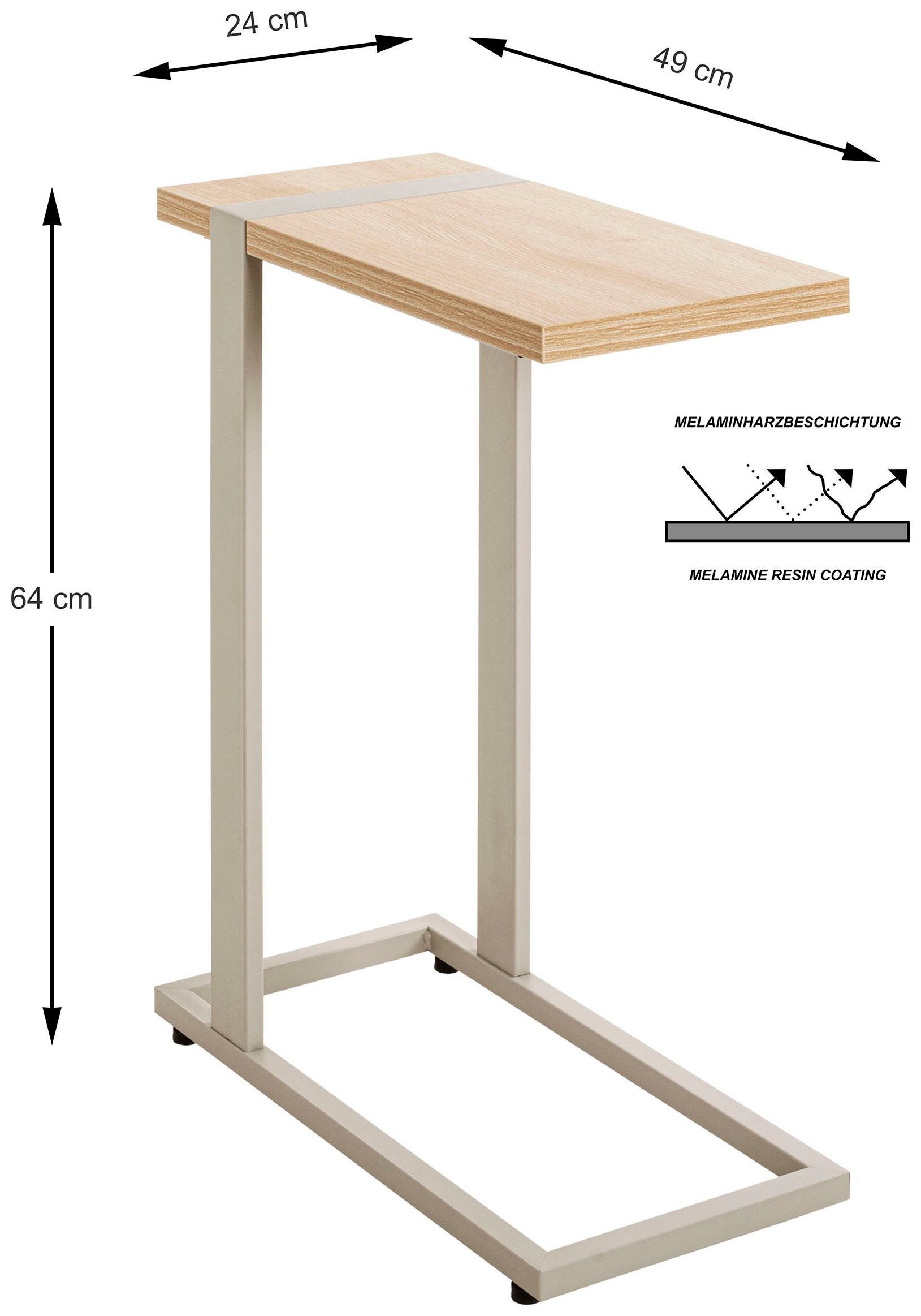 HAKU Beistelltisch »Sofatisch, Wohnzimmertisch« 1 Stk. tlg. rechteckig - aus Holzwerkstoff Braun B/T/H 24/49/64 cm
