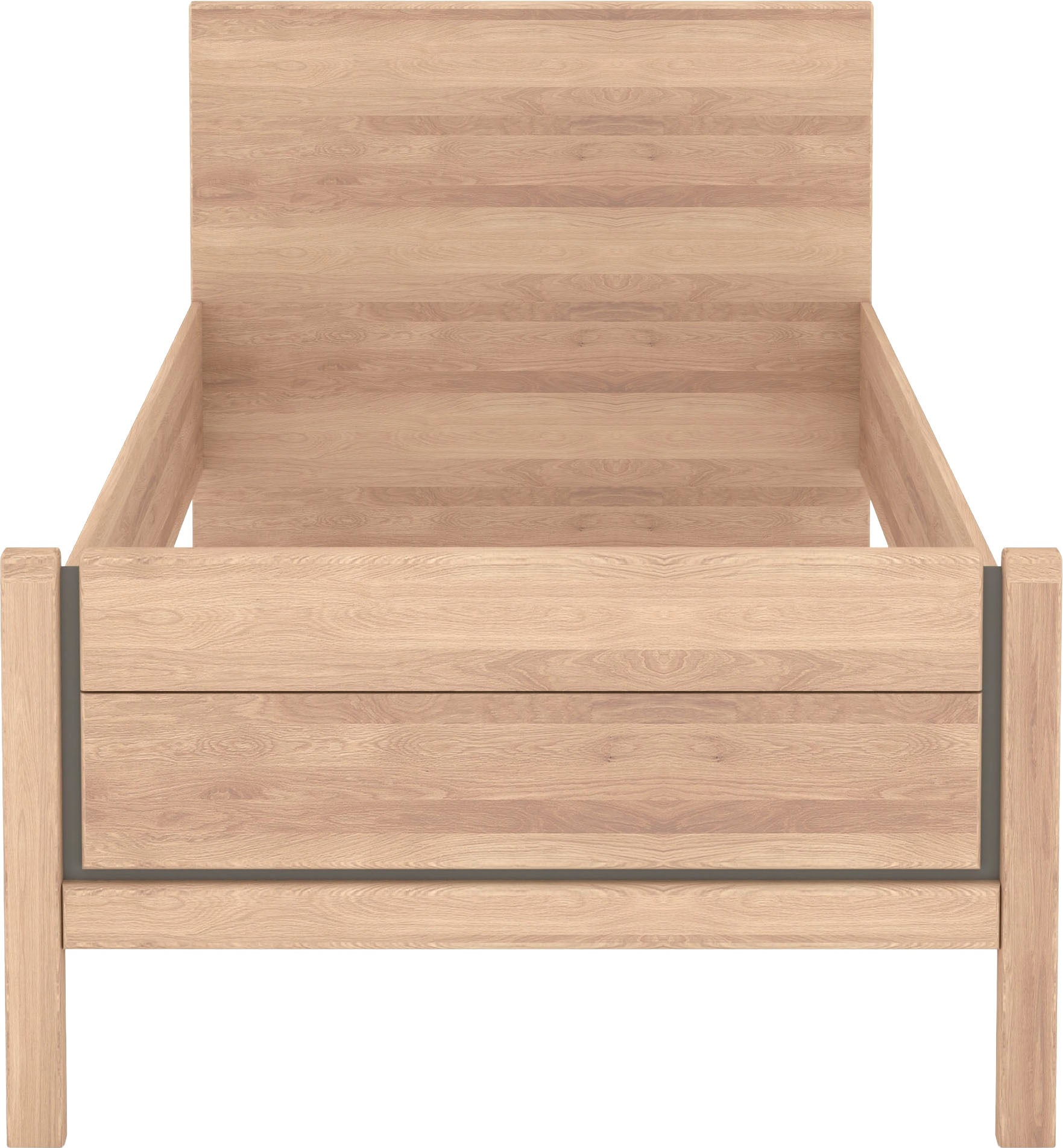 Musterring Holzbett »Sorrent, Bettgestell, Bettrahmen, teilmassiv Eiche«, (MADE IN GERMANY), Eiche teilmassiv, Liegehöhenverstellung, Stollenfußteil