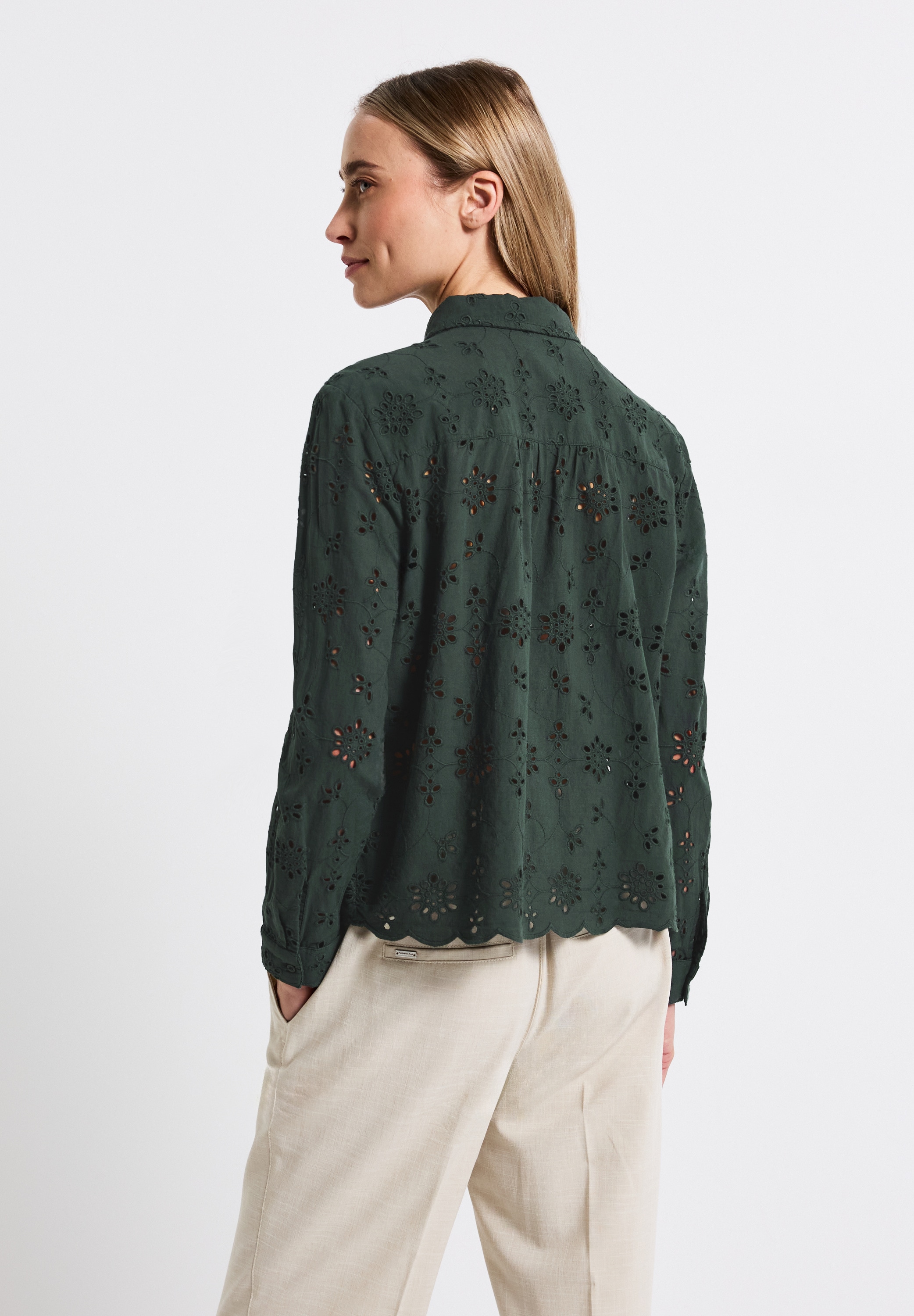 STREET ONE Hemdbluse mit Lochstickerei
