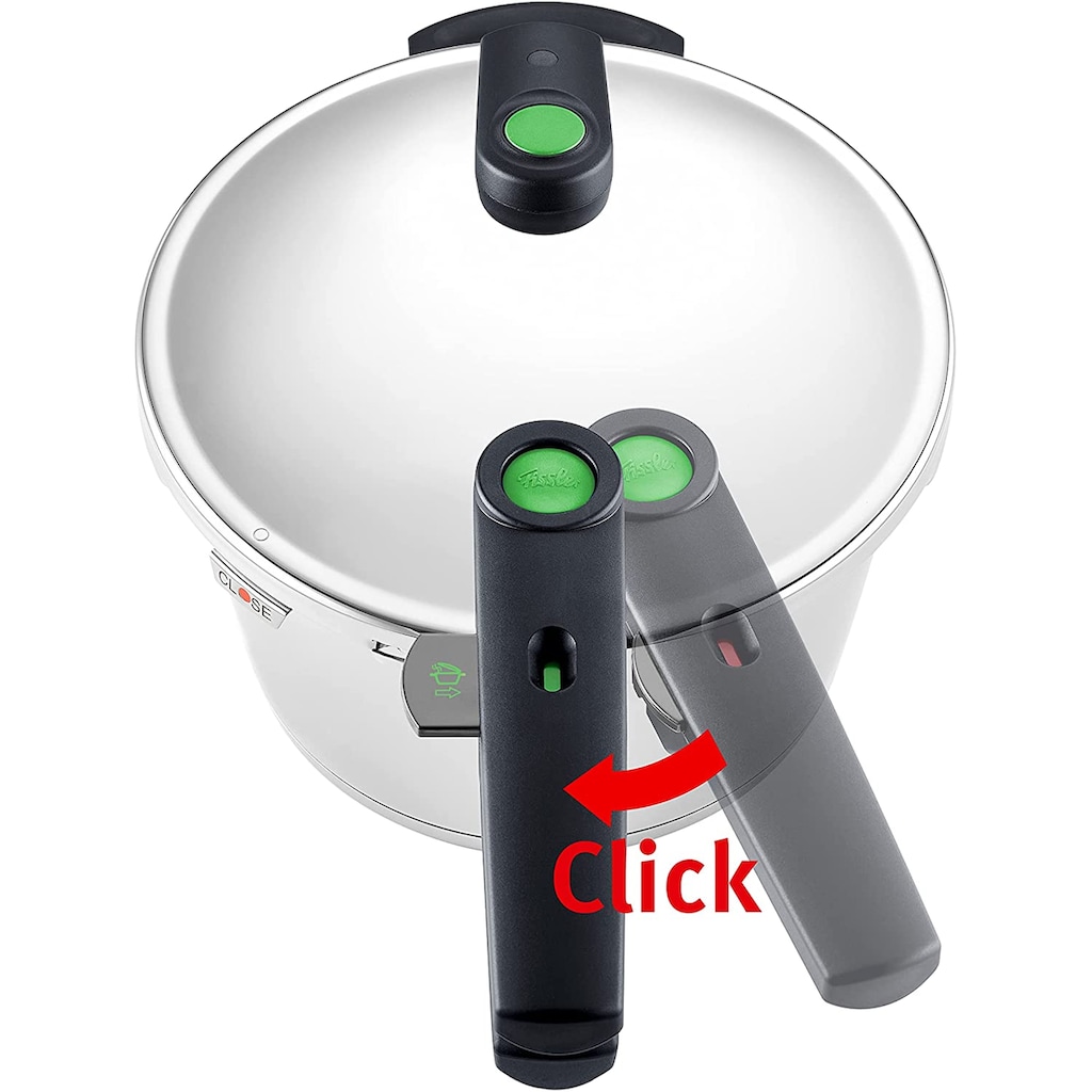 Fissler Schnellkochtopf »Vitaquick® green Schnellkochtopf 6 L, Ø 22 cm mit Einsatz«, Edelstahl 18/10, (3 tlg.)