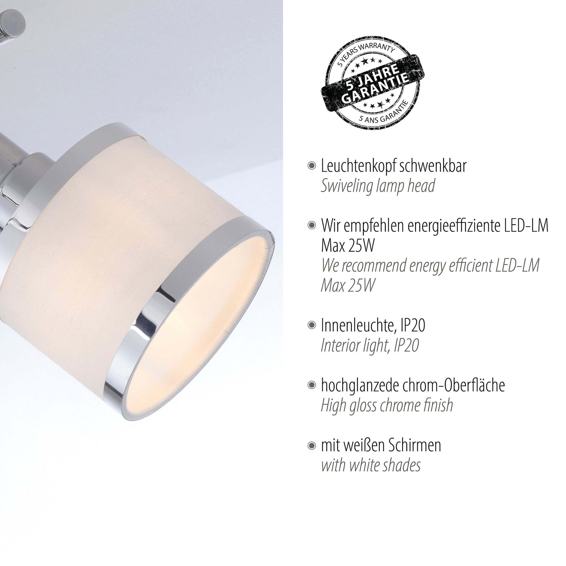 JUST LIGHT Deckenleuchte »ACCOR«, 2 flammig, Leuchtmittel E14 | ohne Leuchtmittel, ExklusiveE14