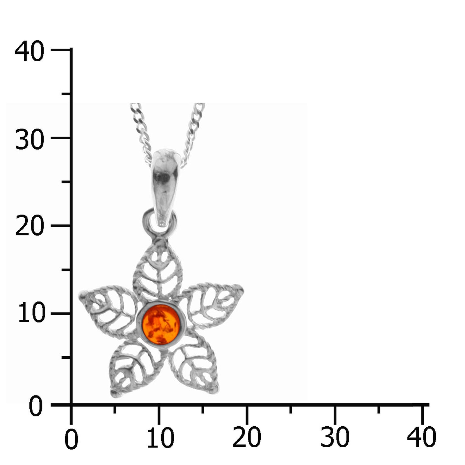 OSTSEE-SCHMUCK Kette mit Anhänger »Ostsee-Schmuck Kette mit Anhänger Blüte Kette mit Anhänger Blüte«, (2 tlg.)