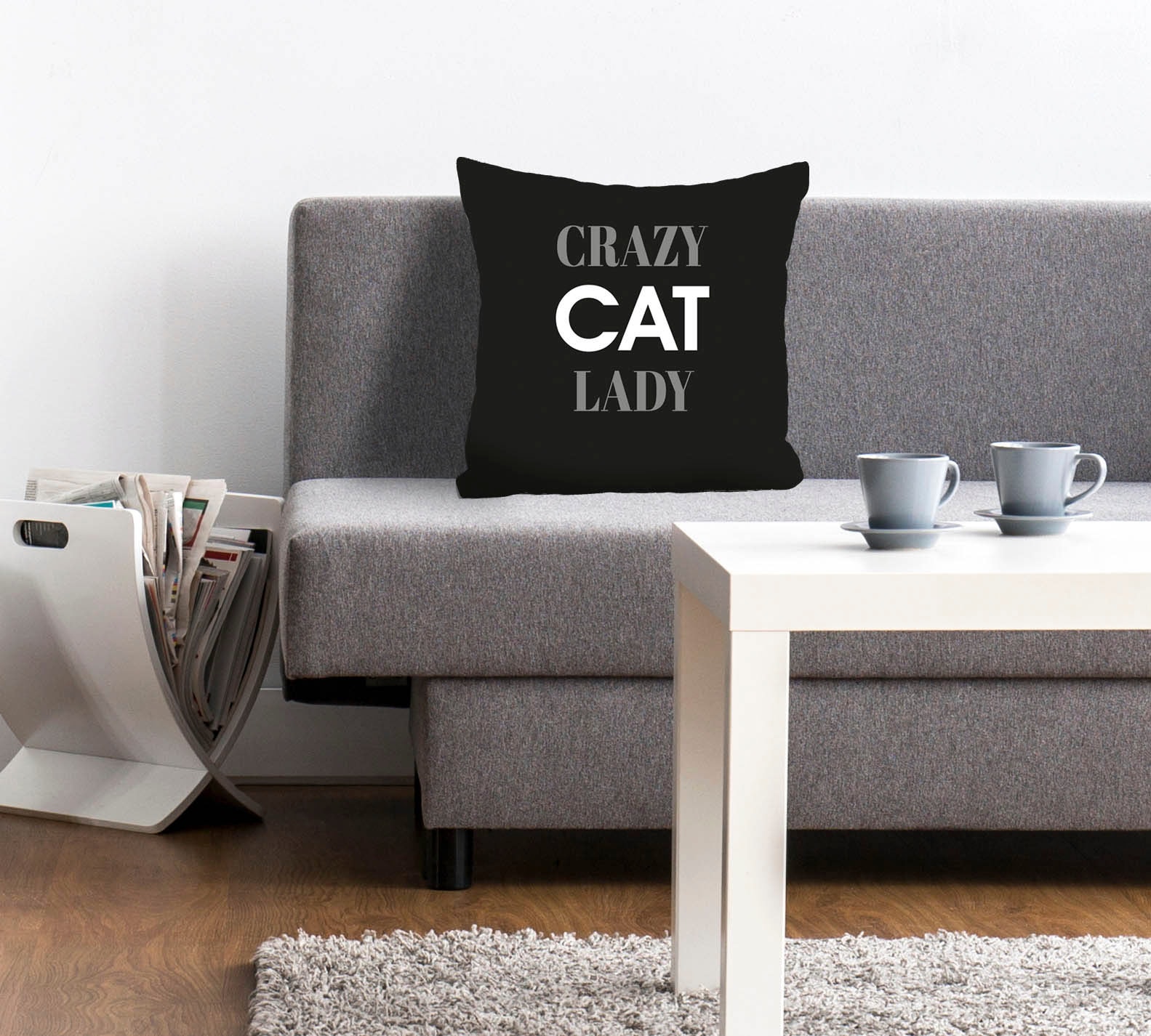 queence Dekokissen »Crazy Cat Lady«, Kissenhülle,Crazy Cat Lady,Spruch,Schw günstig online kaufen