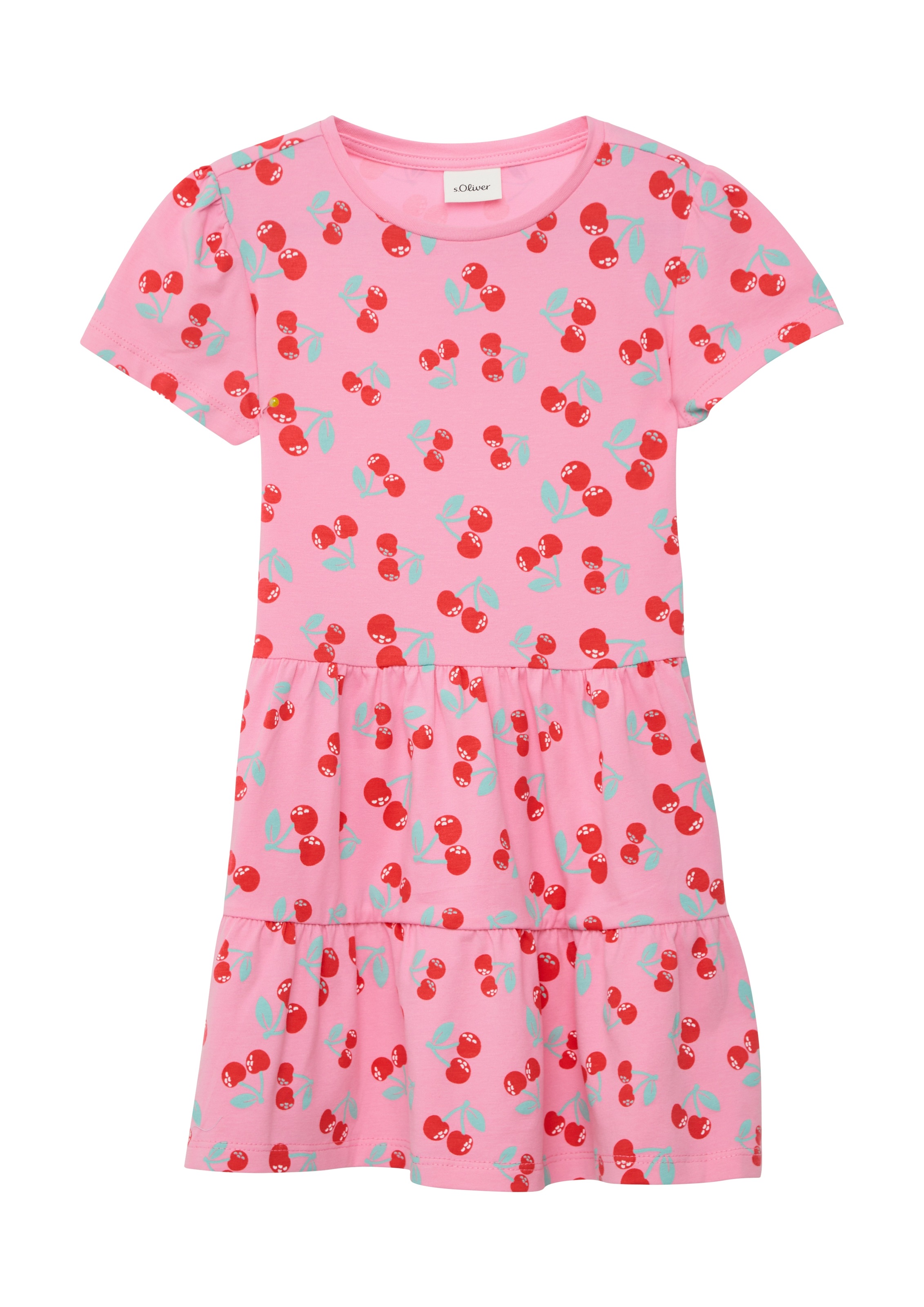 S.OLIVER JUNIOR A-Linien-Kleid mit All-Over Print Cherry AOP 140 - N-Gr N-Gr 140 Kleid von s.Oliver Junior