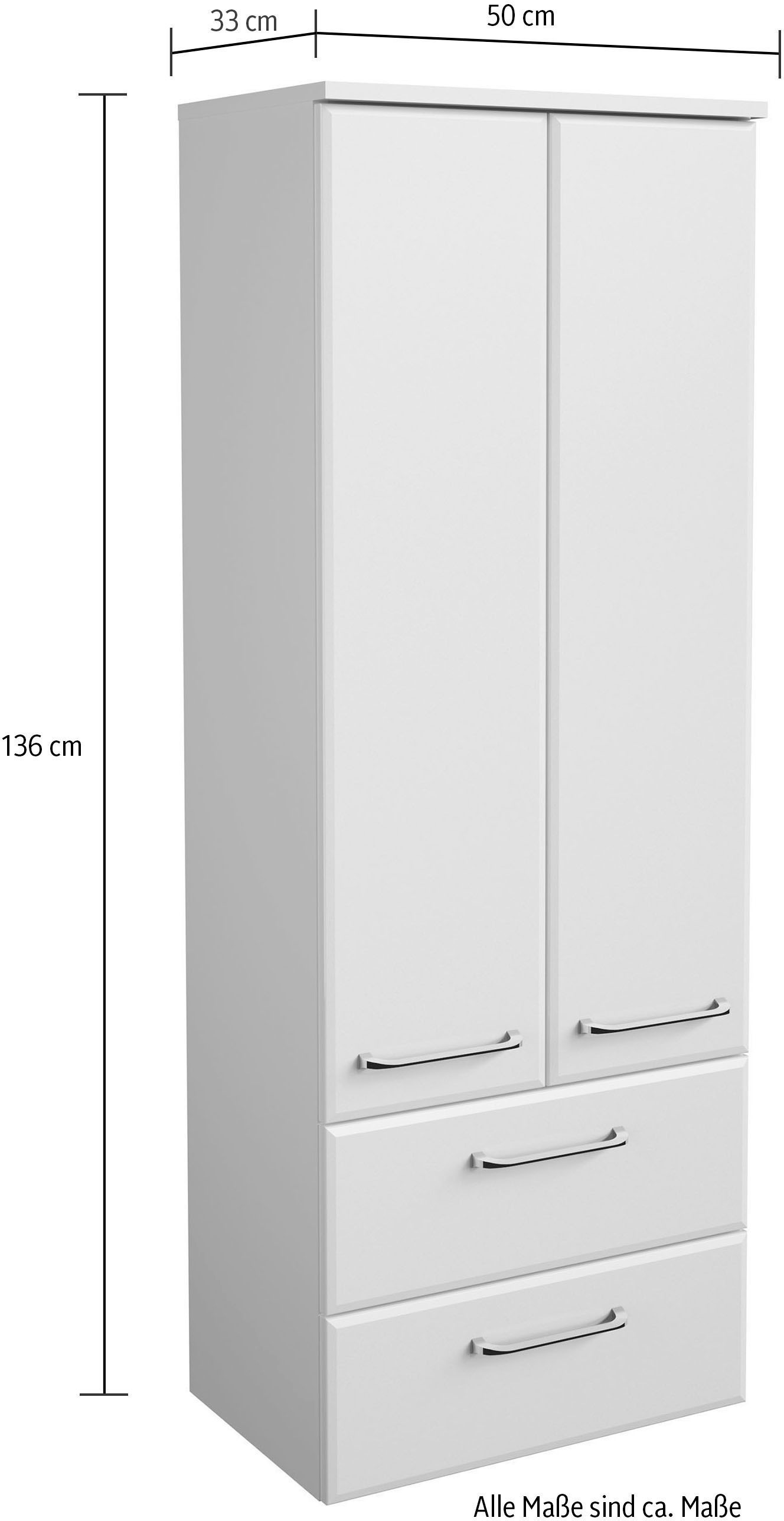 Saphir Badmöbel-Set »Quickset 341 3-teilig, Keramik-Waschtisch und LED-Spiegelschrank« Set, 3 Stk. tlg.