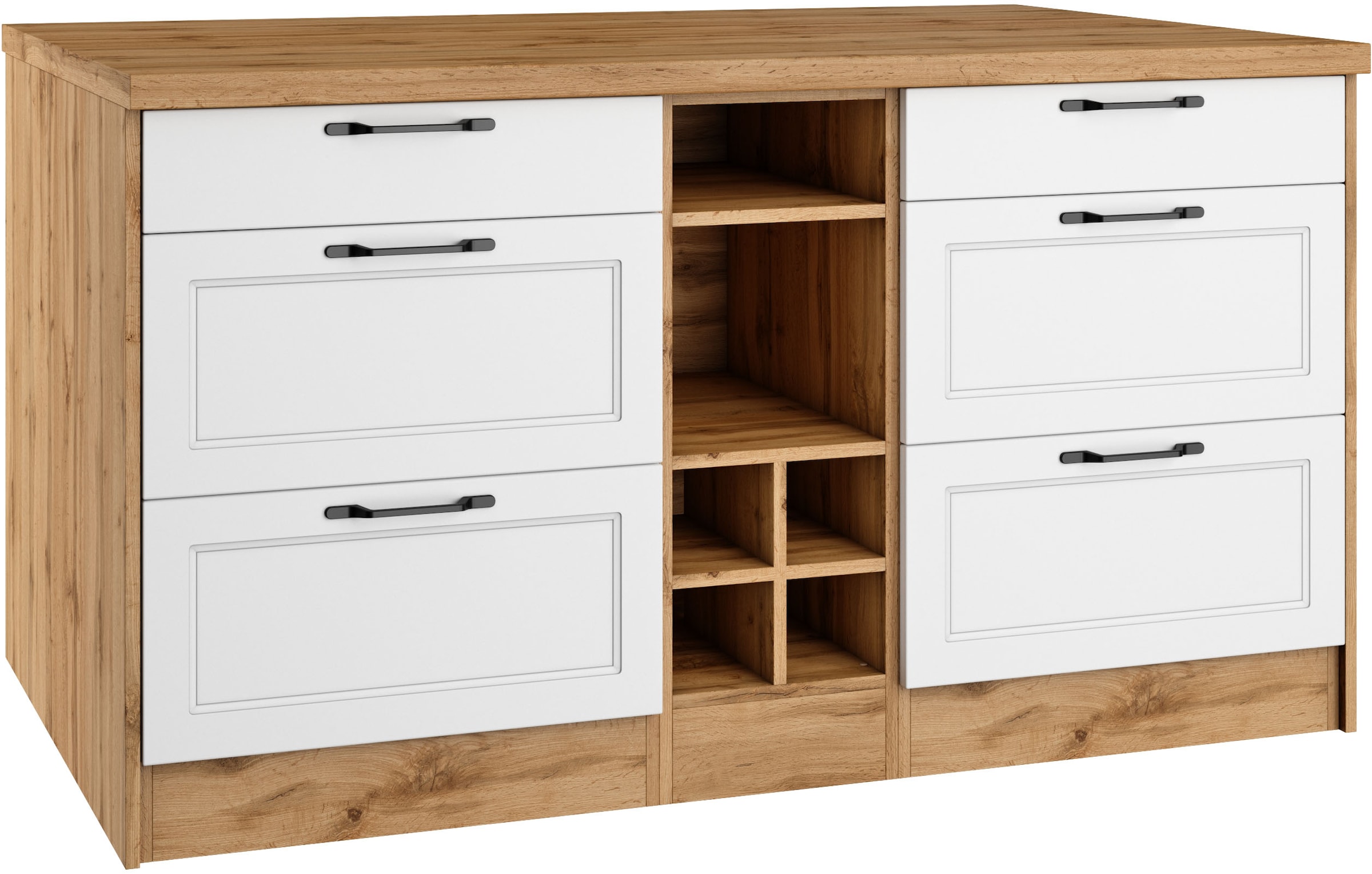 KOCHSTATION Kücheninsel »KS-Lana, Breite 153 cm«, MDF-Fronten, Arbeitsplatte 38mm stark