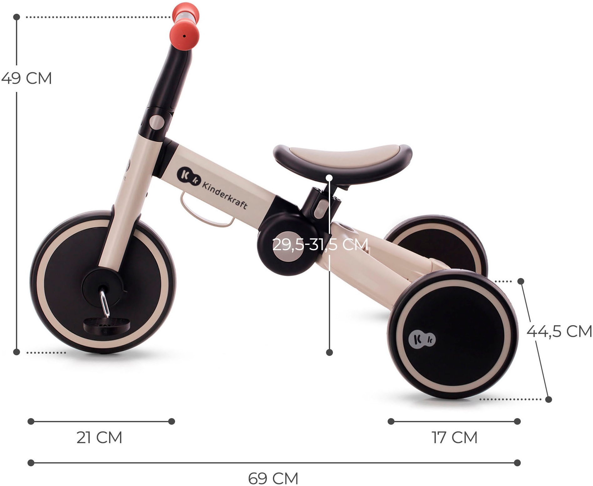 Kinderkraft Laufrad »4TRIKE«, auch als Dreirad umbaubar
