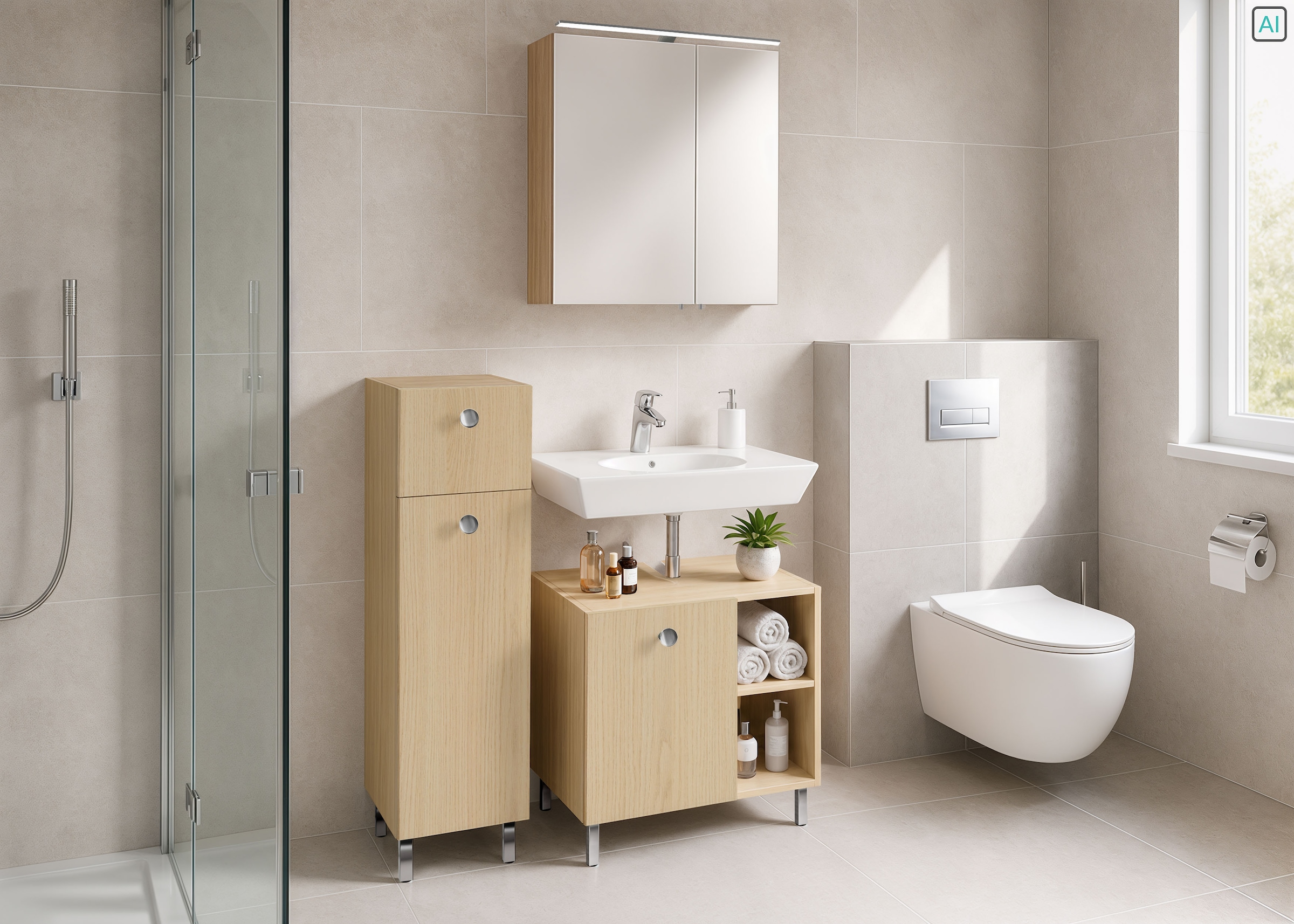 OPTIFIT Waschbeckenunterschrank »Hallig« Breite 32,5 cm, schnelle Montage mit OPTIsnap