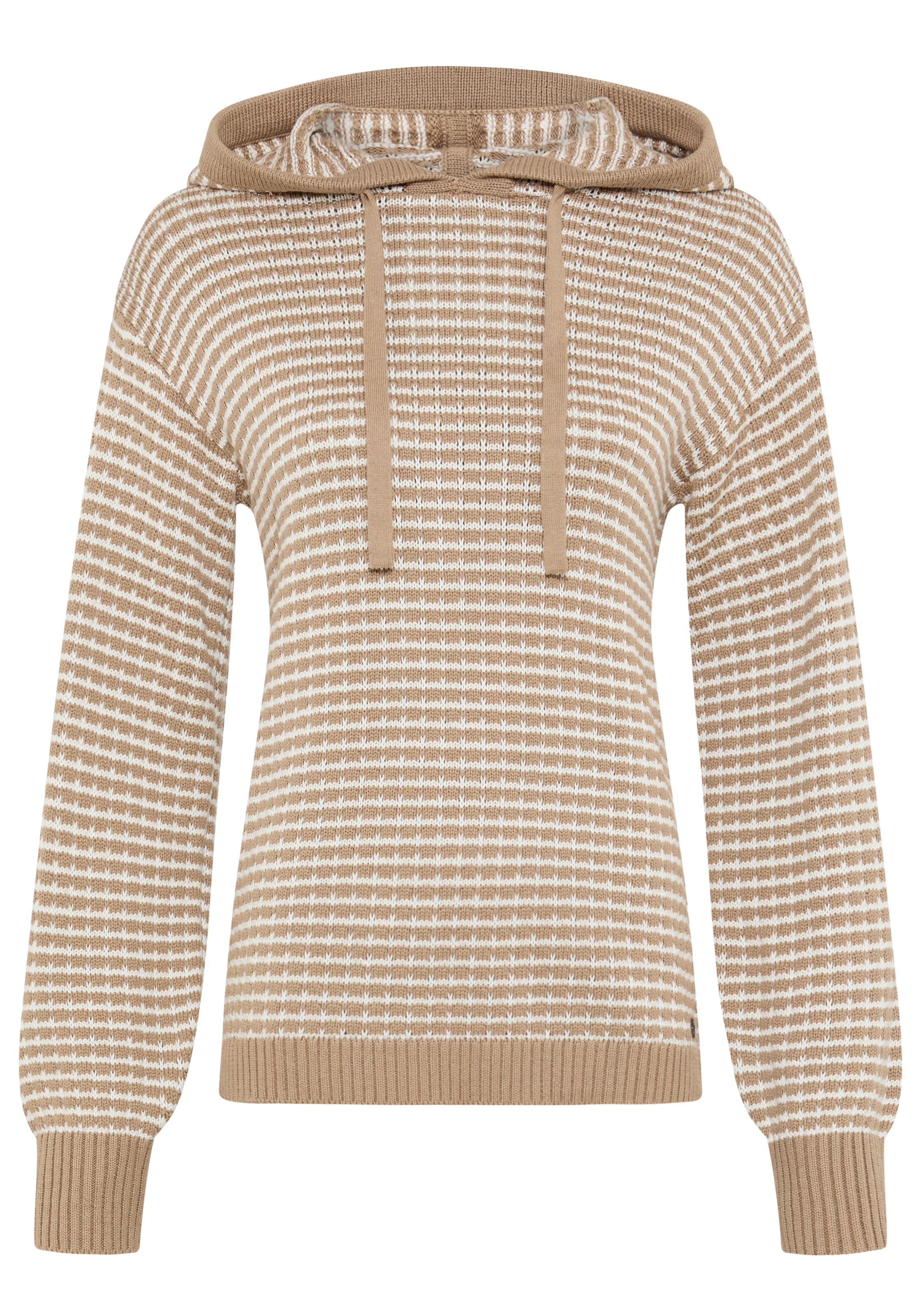 KangaROOS Strickpullover mit Kapuze und Kordelzug, Oversize-Passform, hüftlange Schnittform
