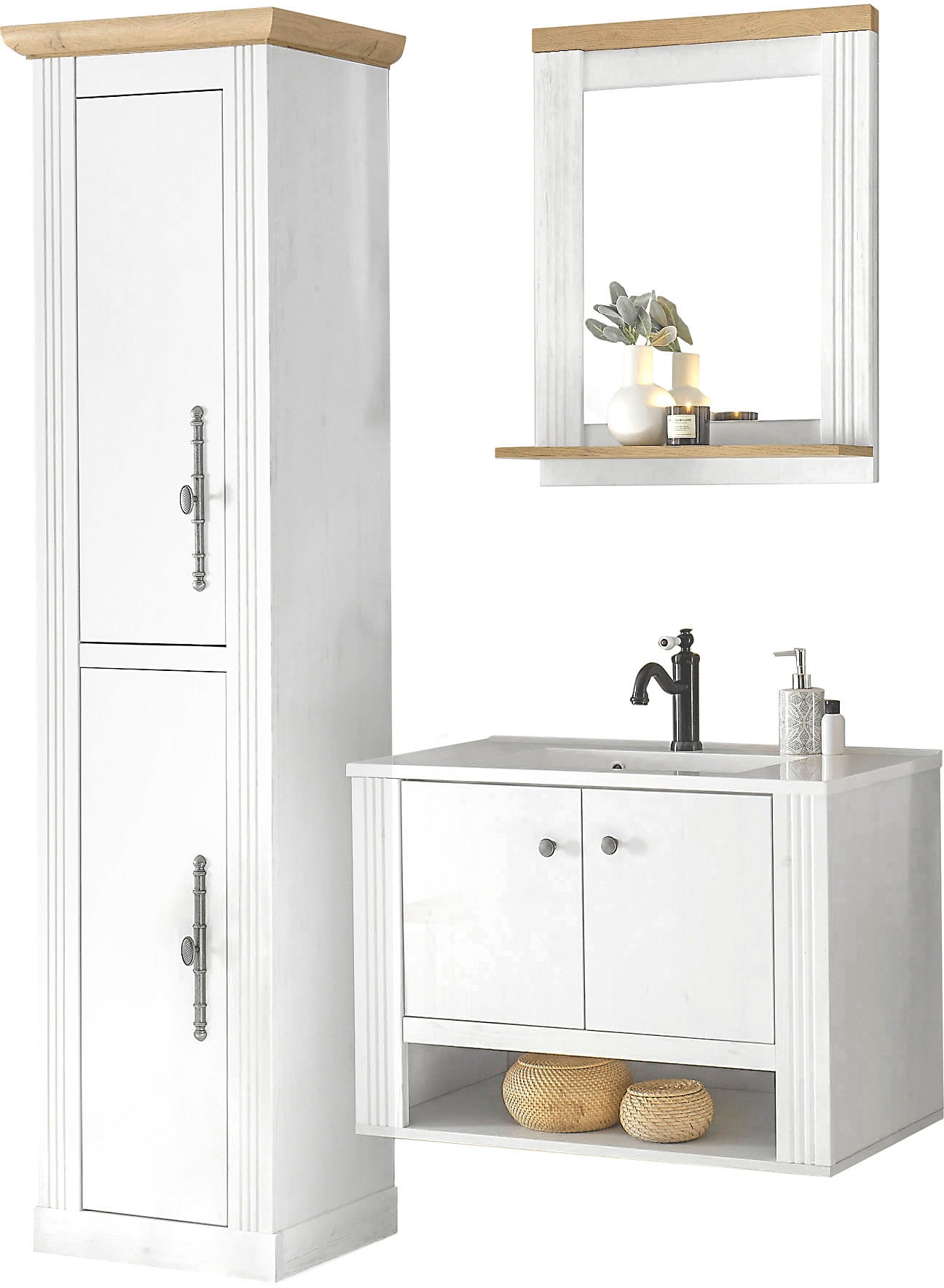 Home affaire Badmöbel-Set »WESTMINSTER, Bad im Landhausstil, 3-teiliges Bad günstig online kaufen