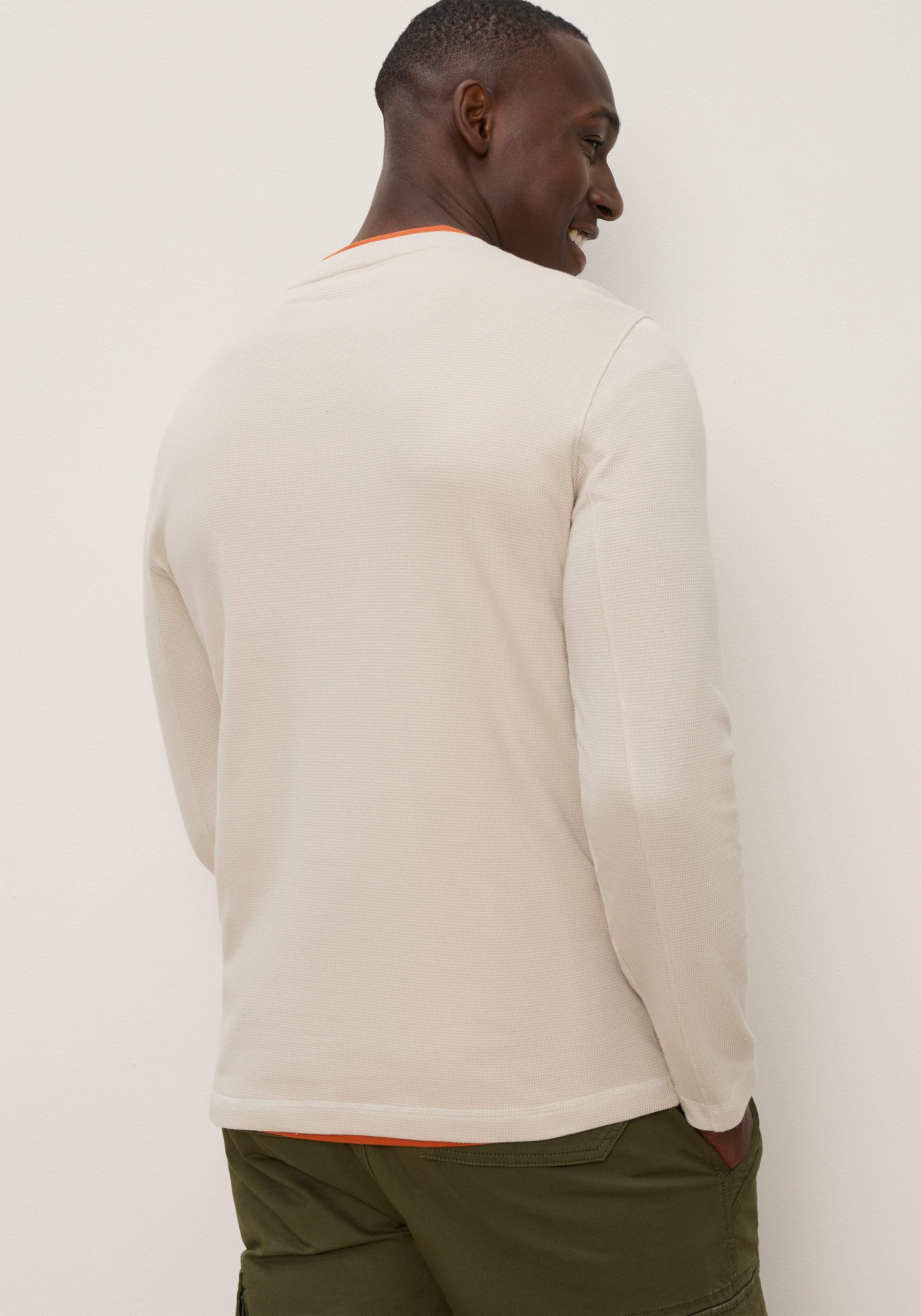 KangaROOS Langarmshirt mit Rundhalsausschnitt, aus Piqué-Material