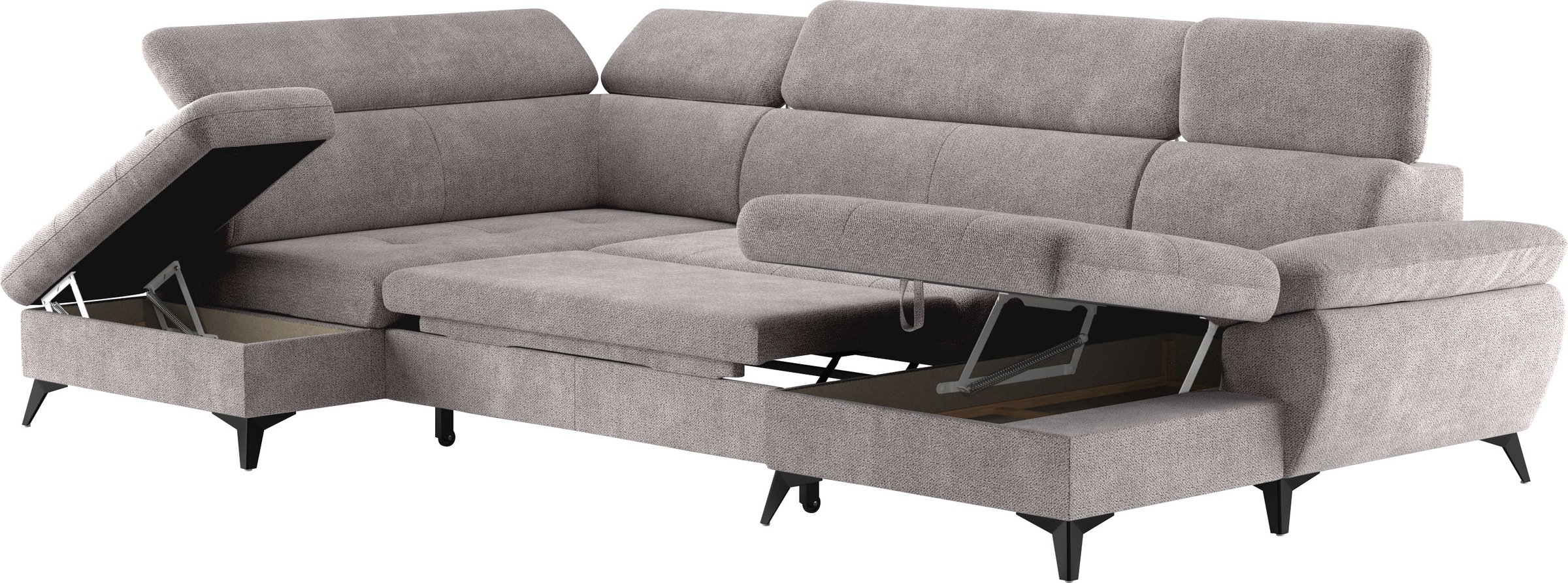 COTTA Wohnlandschaft »Hudson U-Form«, mit Kopfteilverstellung, wahlweise mit Bettfunktion & Bettkasten