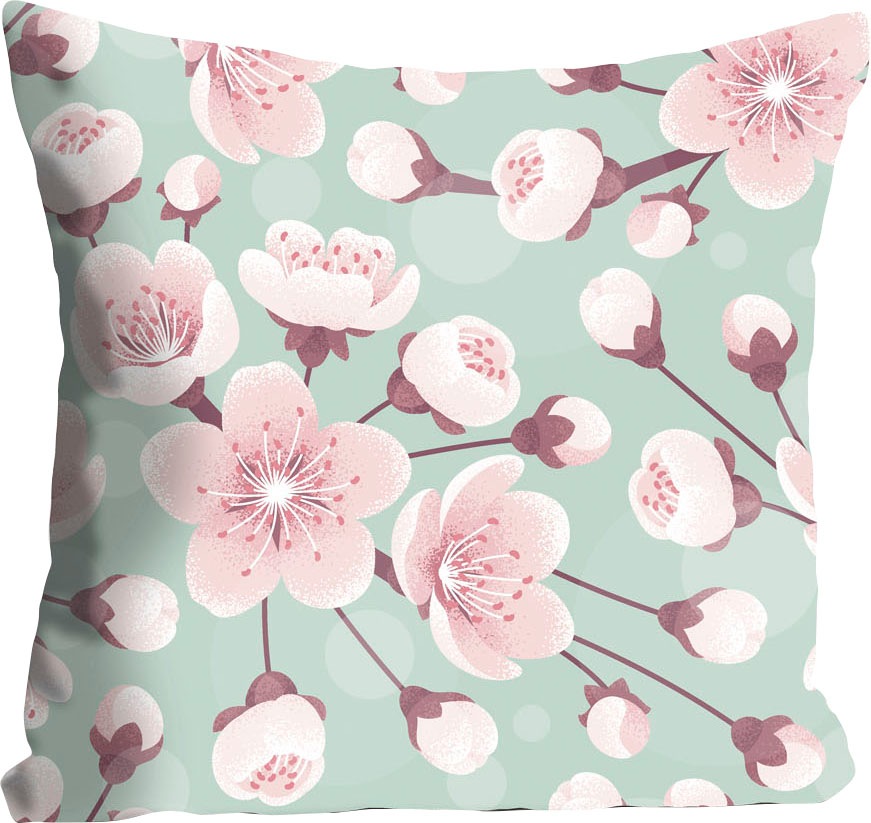 queence Dekokissen »AIsha«, Kissenhülle,Graue Blümchen,Florales Design,Zart günstig online kaufen