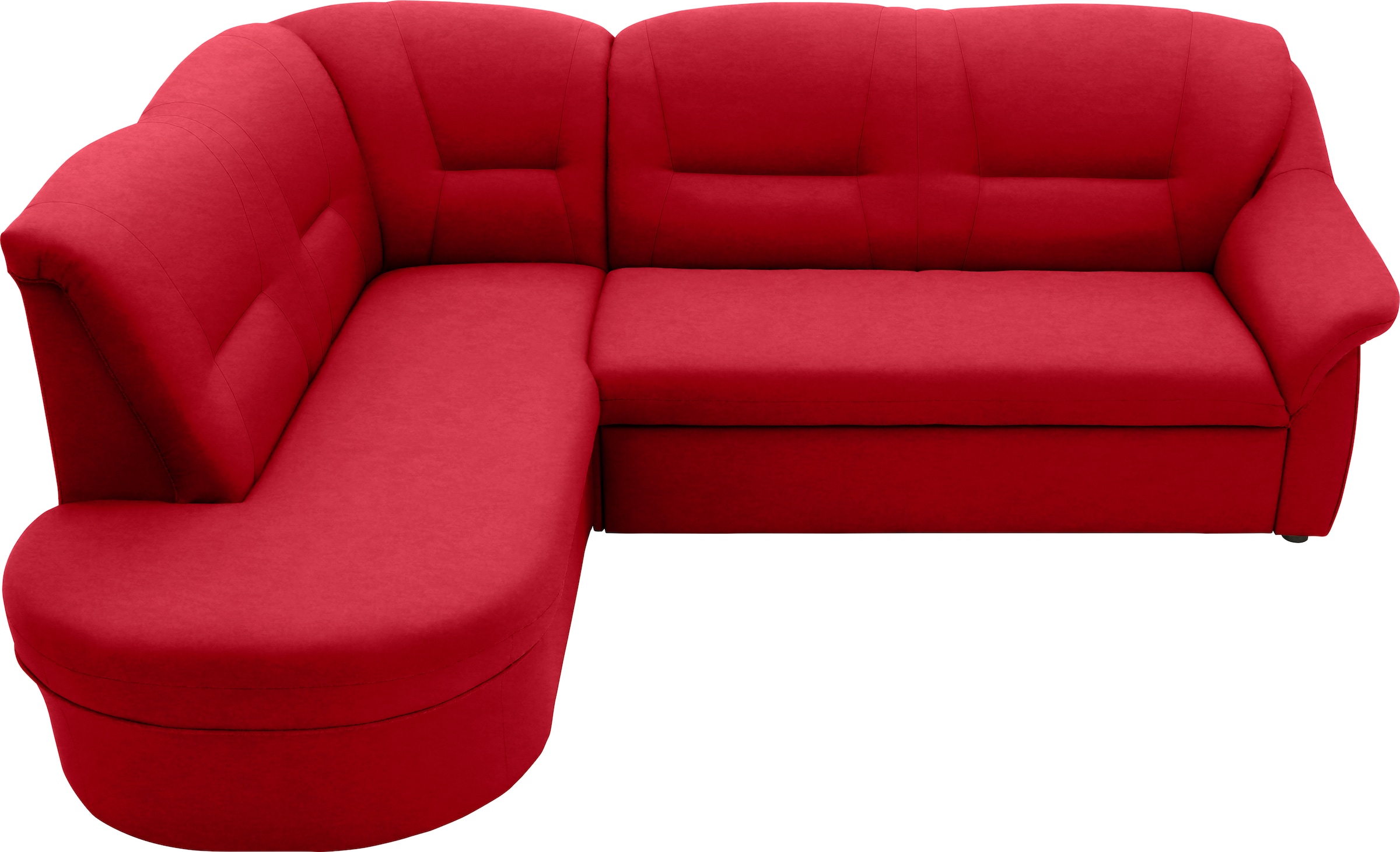 DOMO collection Ecksofa »Faenza für kleine Räume, Stellmaße 232,176cm, komfortabel, L-Form« mit Ottomane, zeitlos, elegante Armlehnen, wahlweise mit Bettfunktion