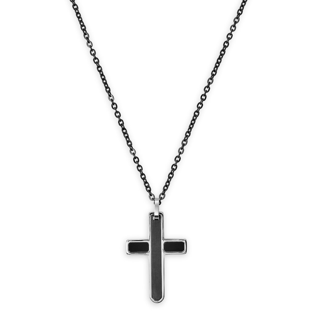 XENOX Kette mit Anhänger »Halskette, EDEN ELEMENTS Kreuz, schwarz X3968«