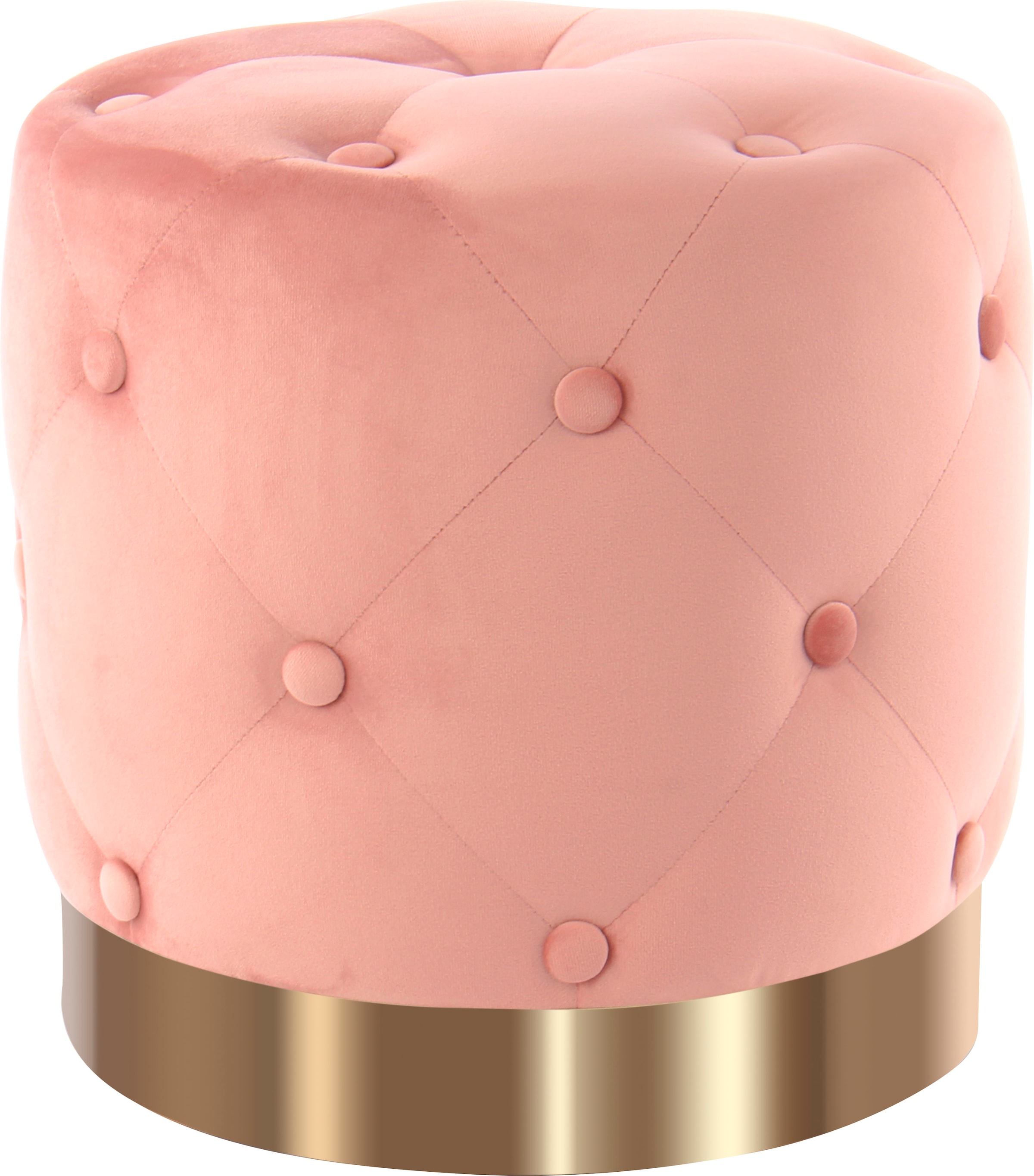 Kayoom Hocker »Piano 225,Sitzhocker mit weichem Velvet-Bezug, edles Ambient« 1 Stk. tlg. rund, glamourös, hochwertig, gesteppt, mit eingelassenen Dekoknöpfen