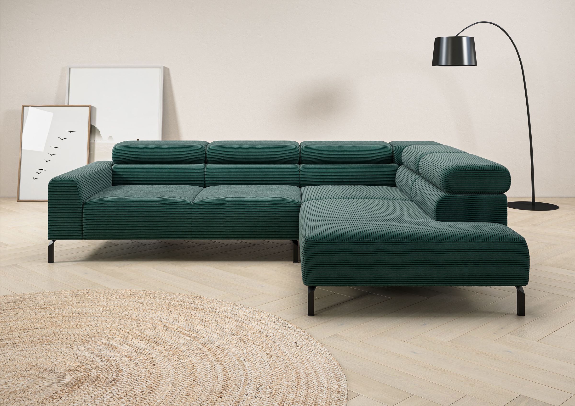 Places of Style Ecksofa »Antonelli, L-Form, inkl. Kopfteilverstellung, Brei günstig online kaufen
