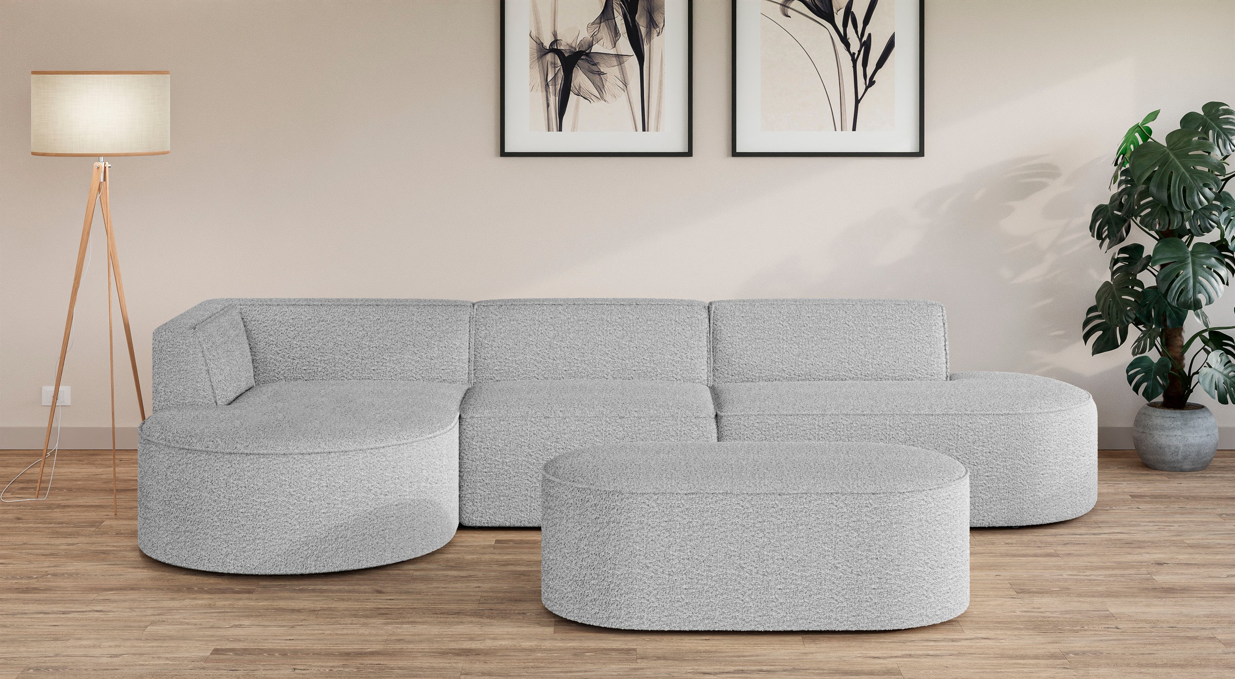 OTTO home Ecksofa »EIVIND Designer Sofa mit Ottomane rechts/links, B/T/H: 3 günstig online kaufen