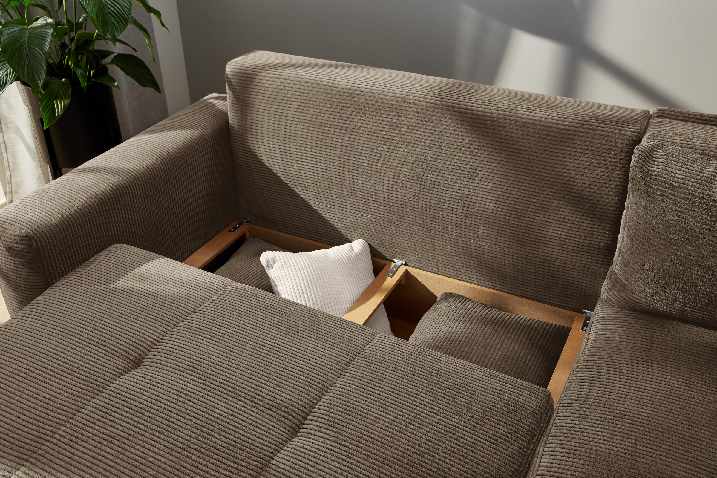 Jockenhöfer Gruppe Ecksofa »Sunset, Dauerschlafsofa mit«, Tonnentaschen-Federkern, 5cm Kaltschaumtopper, flexible montierbar