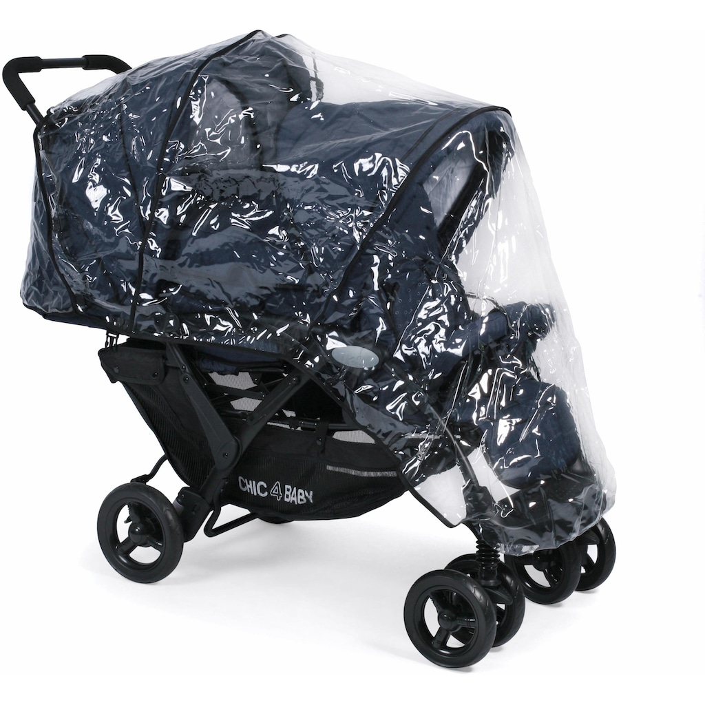 CHIC4BABY Geschwisterwagen »Duo, navy«, mit feststellbaren Doppelschwenk-Vorderrädern