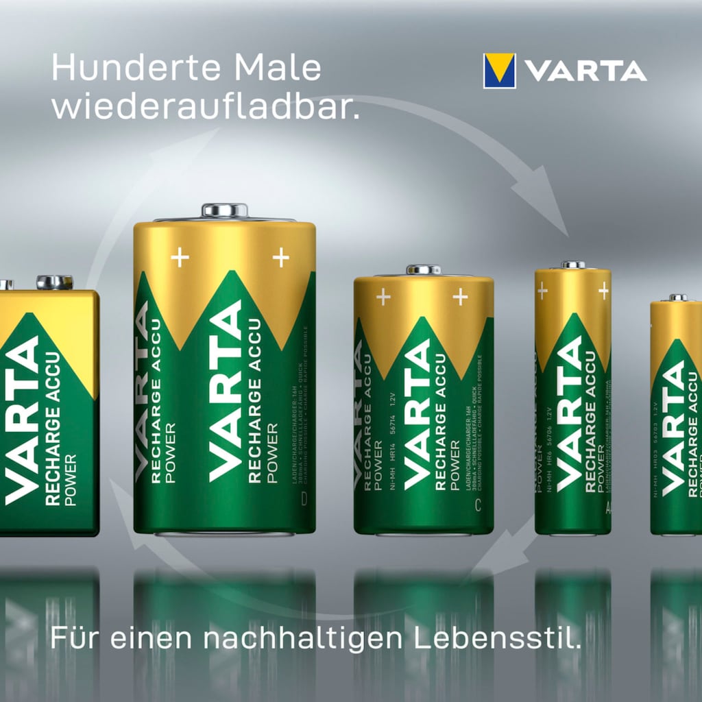 VARTA Akku »VARTA RECHARGE ACCU Power Vorgeladener AA Mignon NiMH Akku«, Mignon, 2100 mAh, 1,2 V