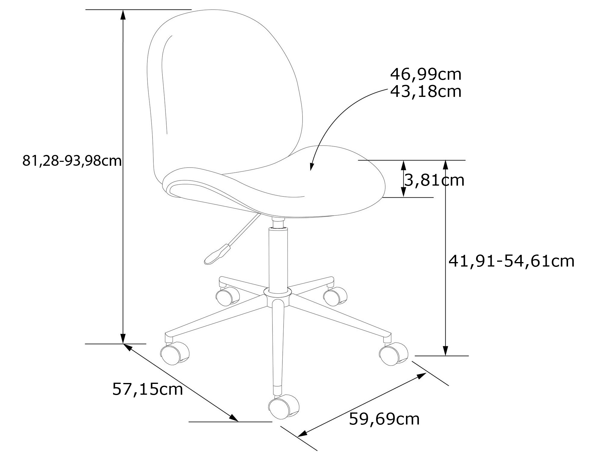 CosmoLiving by Cosmopolitan Bürostuhl »Astor«, 360° drehbar, Sitzhöhe 43-54 cm