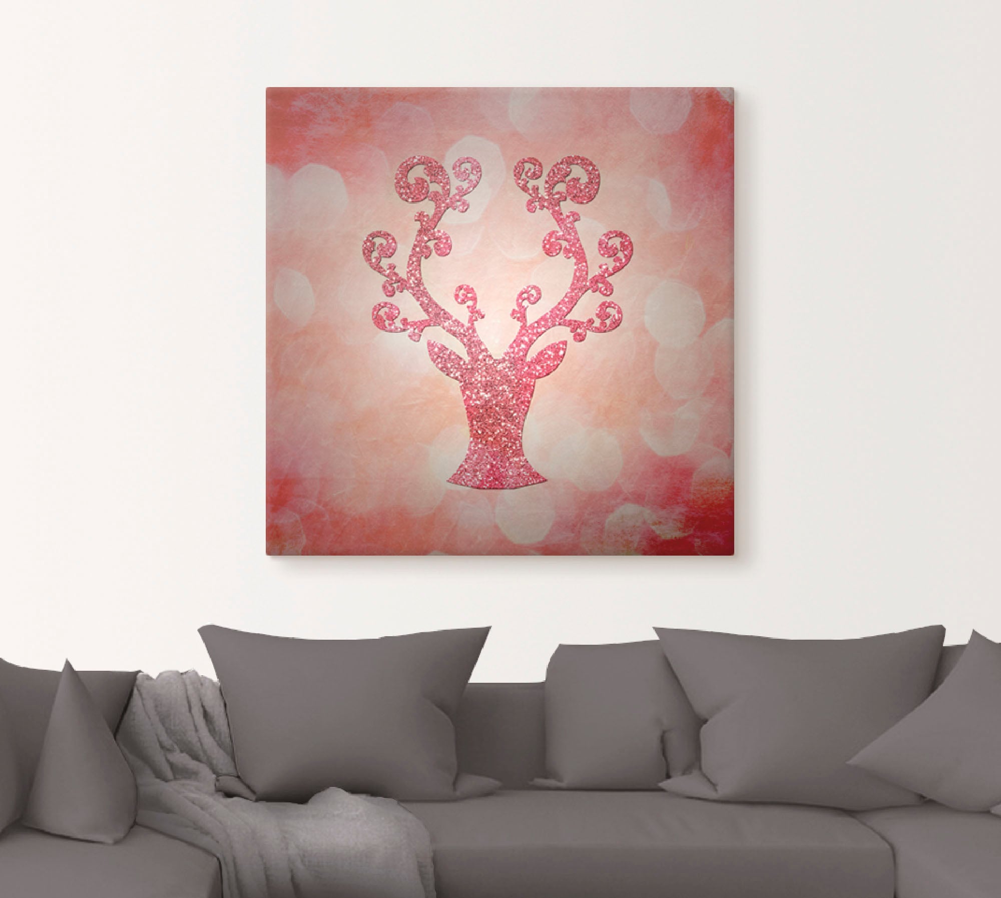 Artland Wandbild »Rosa glitzerndes Reh«, Wildtiere, (1 St.), als Leinwandbild in verschied. Größen