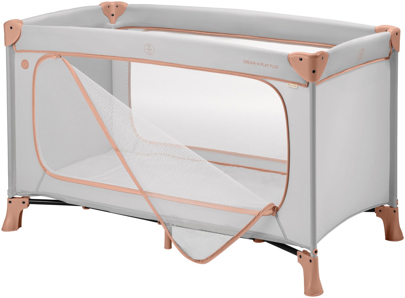 Hauck Baby-Reisebett »Dream N Play Plus, Dusty Cork«, Vorderausstieg