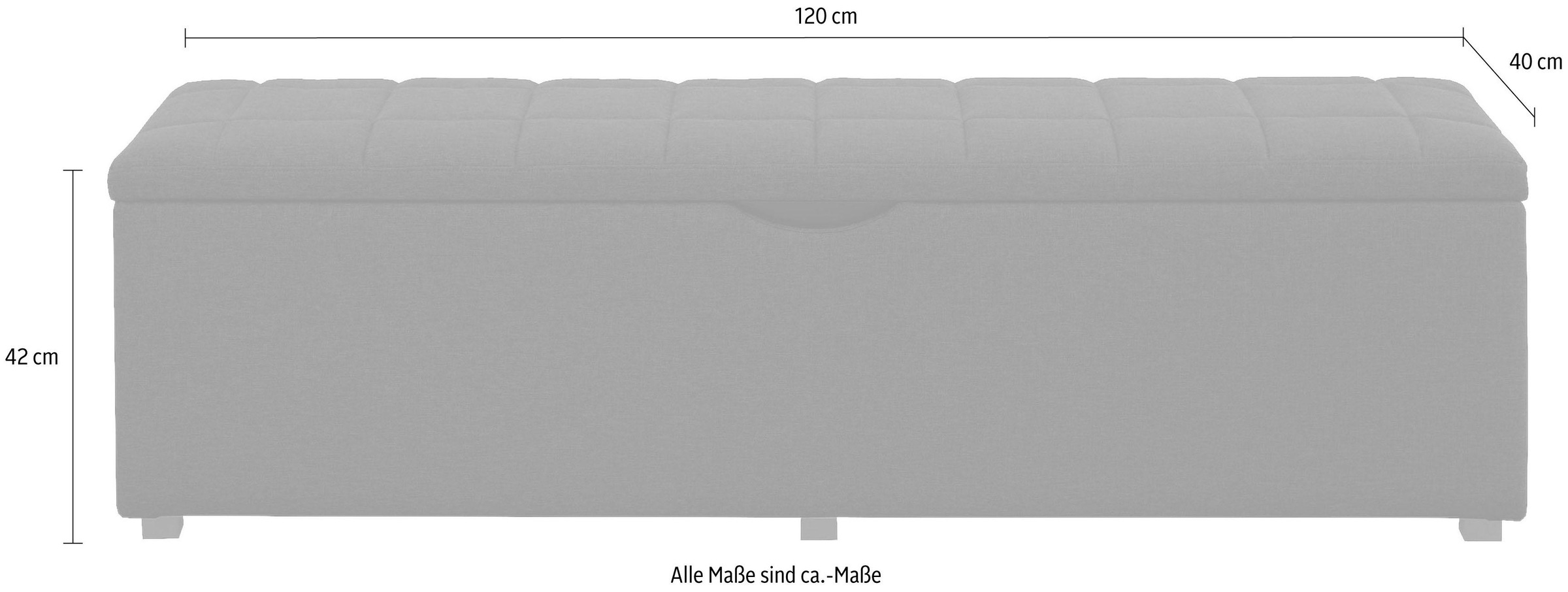 Places of Style Hockerbank »Checked«, mit Stauraum, Breite 120 cm und 160 cm, als Bettbank geeignet