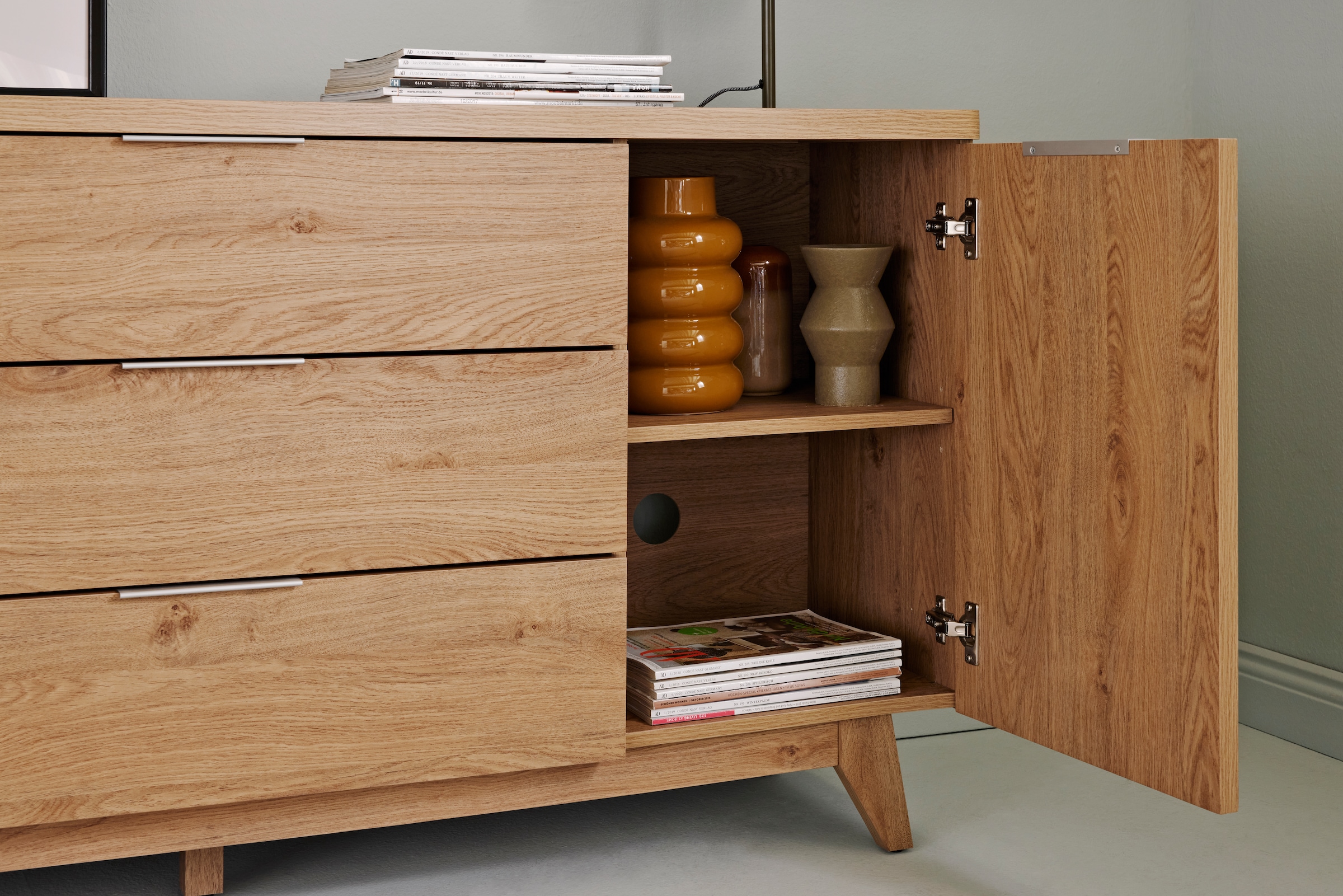 Jahnke Sideboard »LIBRE SB 150«, (1 St.), Sideboard, Kommode, skandinavisch, Montana-Eiche, Breite 150 cm