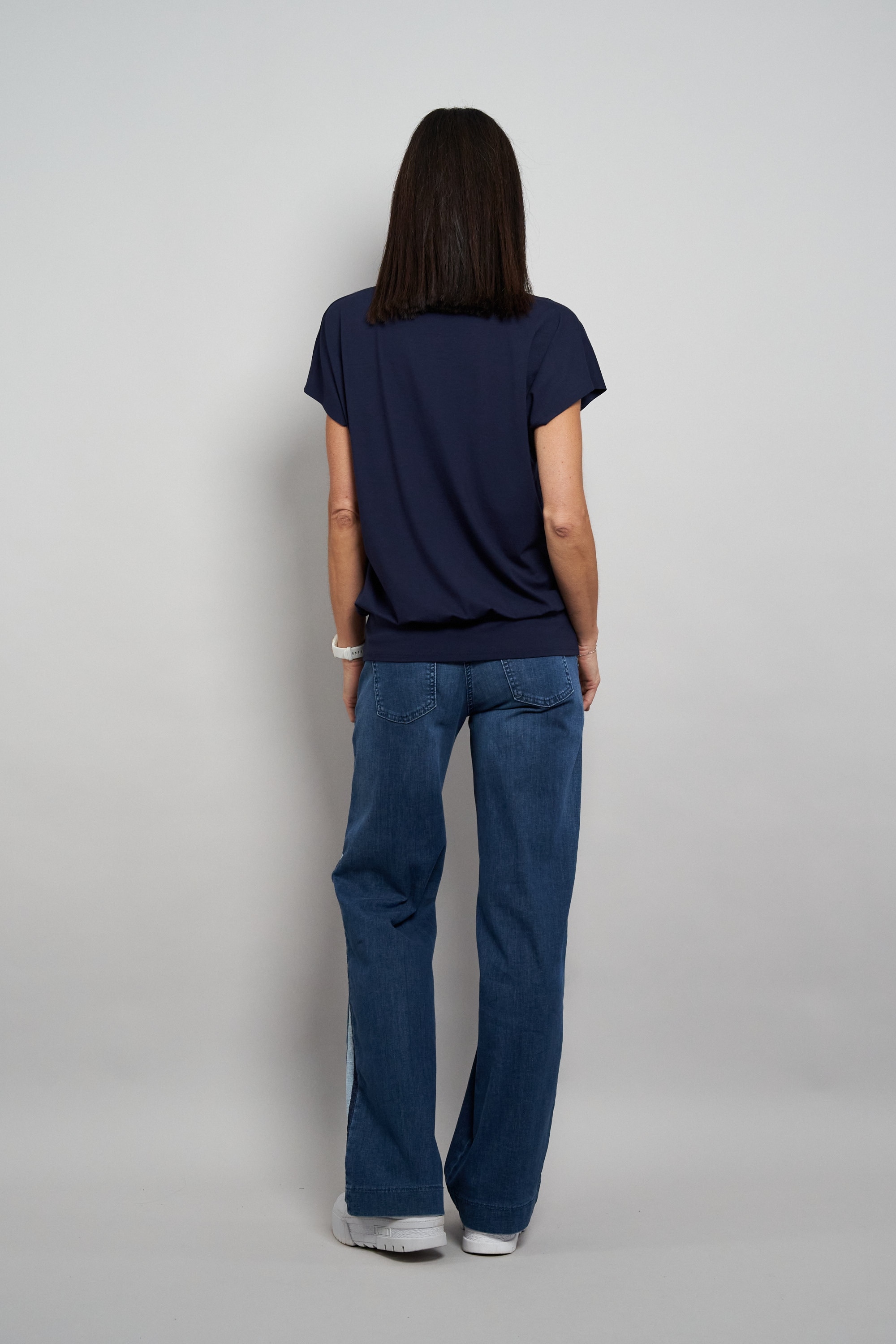 Seidel Moden Rundhalsshirt mit breiten Gummiband an der Taille - MADE IN GERMANY