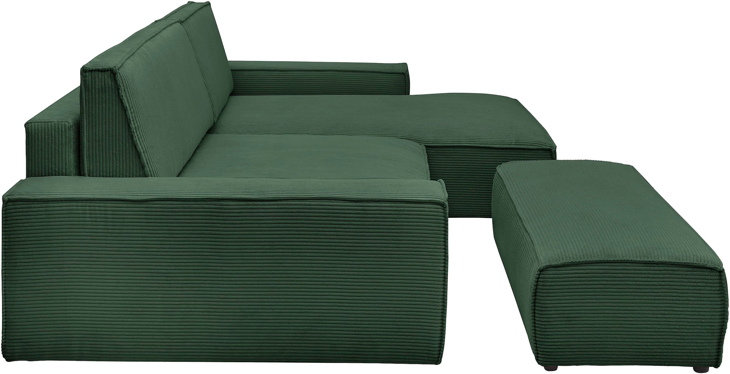 Home affaire Polsterecke »NEU: SHERWOOD XXL tief, L-Form mit Schlaffunktion, Big-Sofa mit Hocker«, (Set, 2 St.), stellbar zum Schlafsofa (Krokodilverbinder), Cord, Leinenoptik