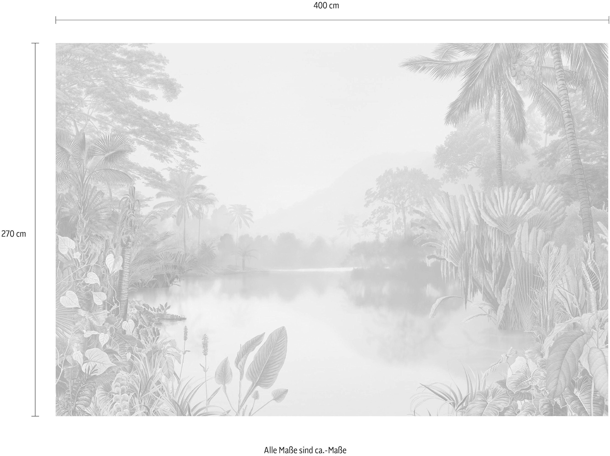 Komar Vliestapete »Digitaldruck Vlies - Lac Tropical - Größe 400 x 270 cm«, bedruckt, Wohnzimmer, Schlafzimmer