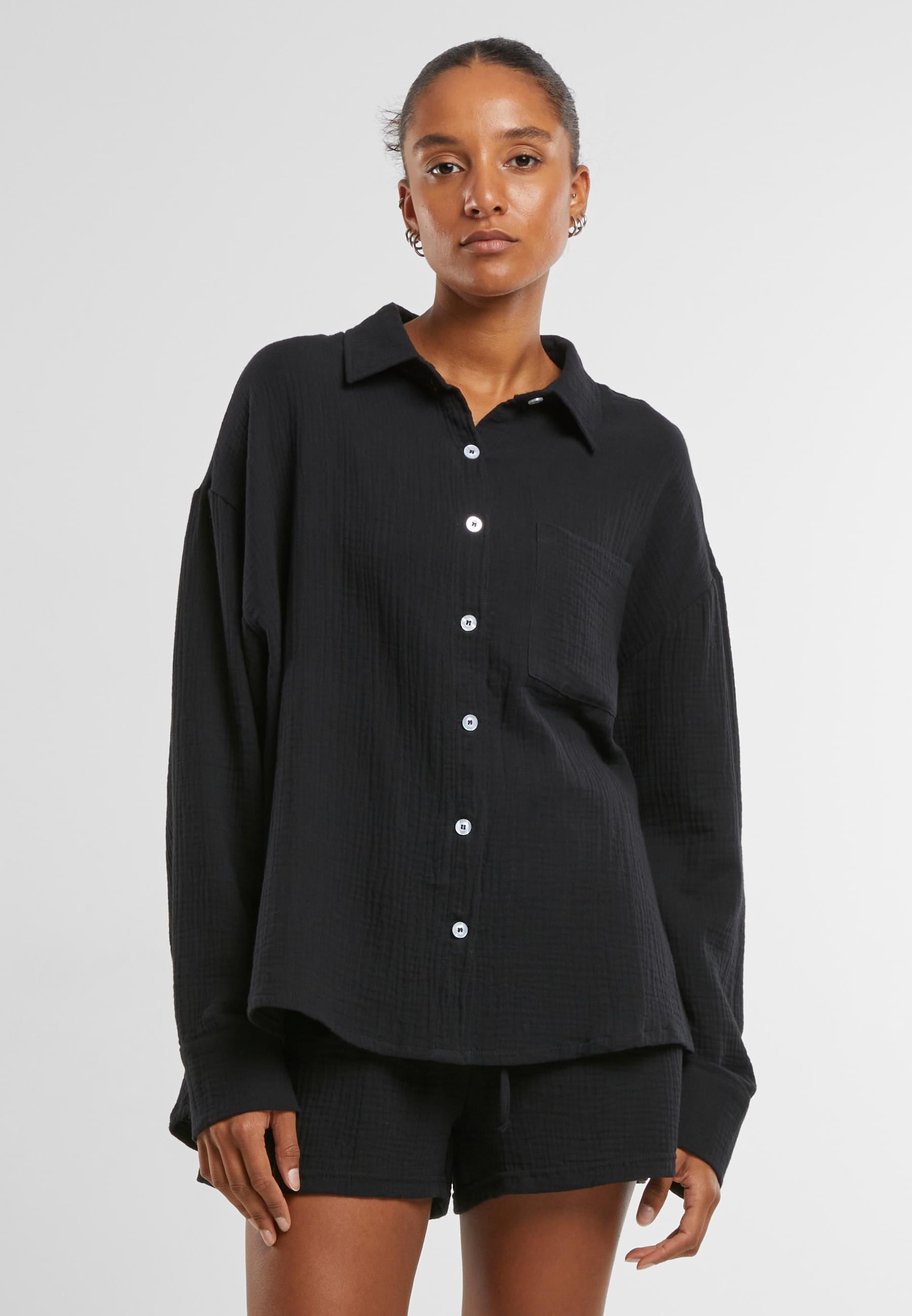 URBAN CLASSICS Klassische Bluse »Urban Classics Ladies Oversized Musselin Blouse«