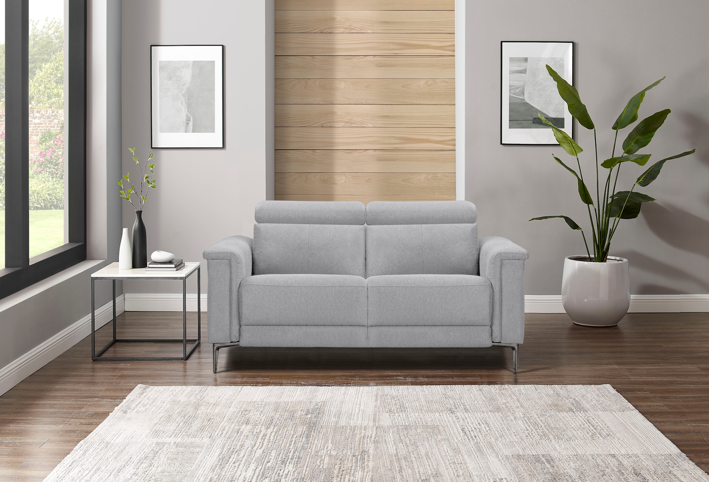 OTTO home 2-Sitzer »Lund, mit Relaxfunktion und Kopfteilverstellung« manuell od. elektrisch (m.USB-C), Echtleder, Kunstleder, Webstoff