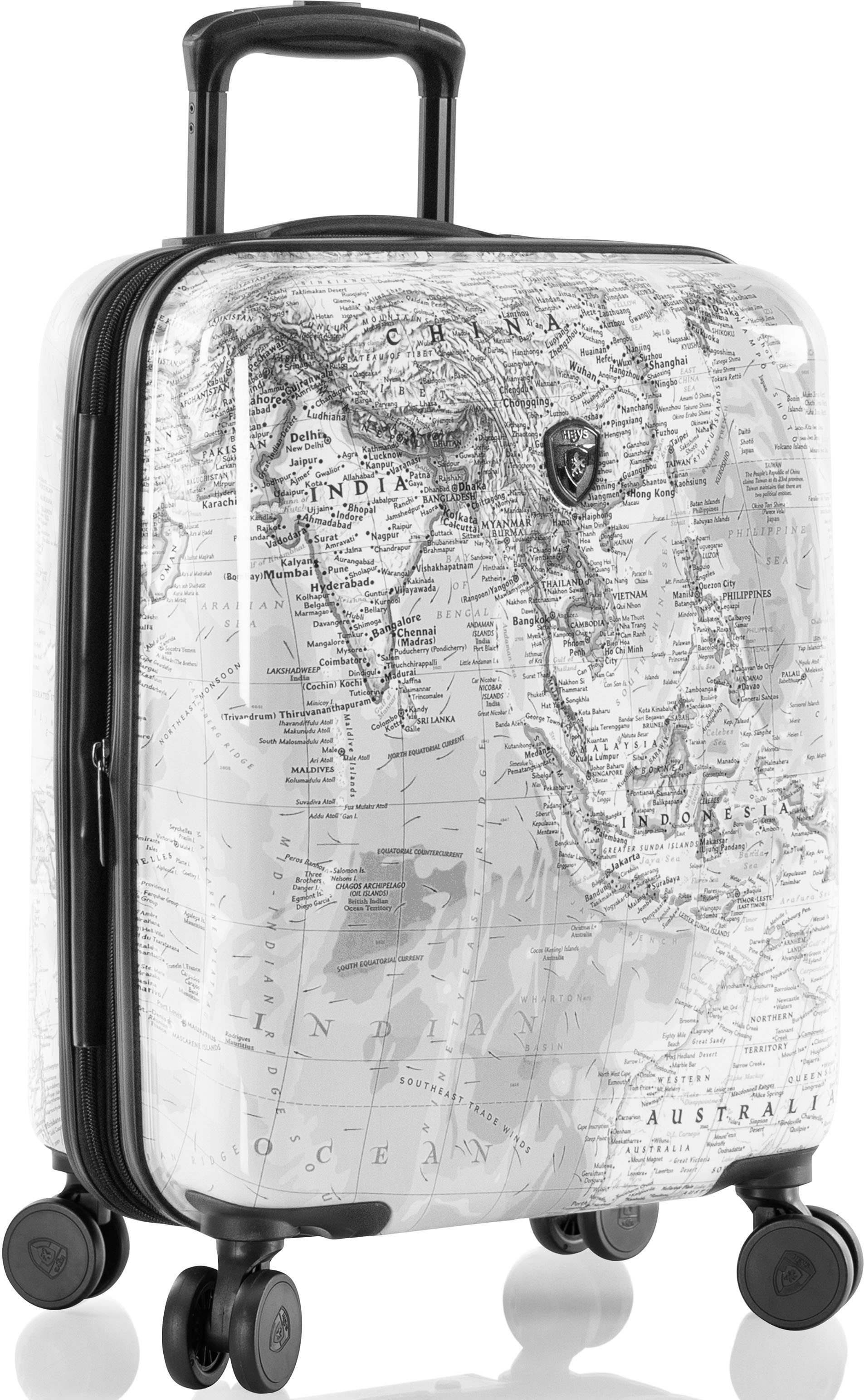 HEYS Hartschalen-Trolley »Journey 3G schwarz/weiß, 53 cm« 47 l 4 Rollen x Joachim Llambi Handgepäck-Koffer Reisegepäck black/white