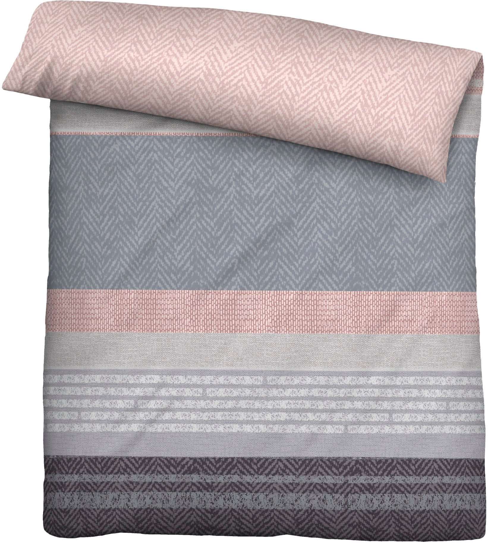 Biberna Bettwäsche »0004104« 2 Stk. tlg. wohlig warm + weich, pflegeleicht, 100% Baumwolle, Reißverschluss