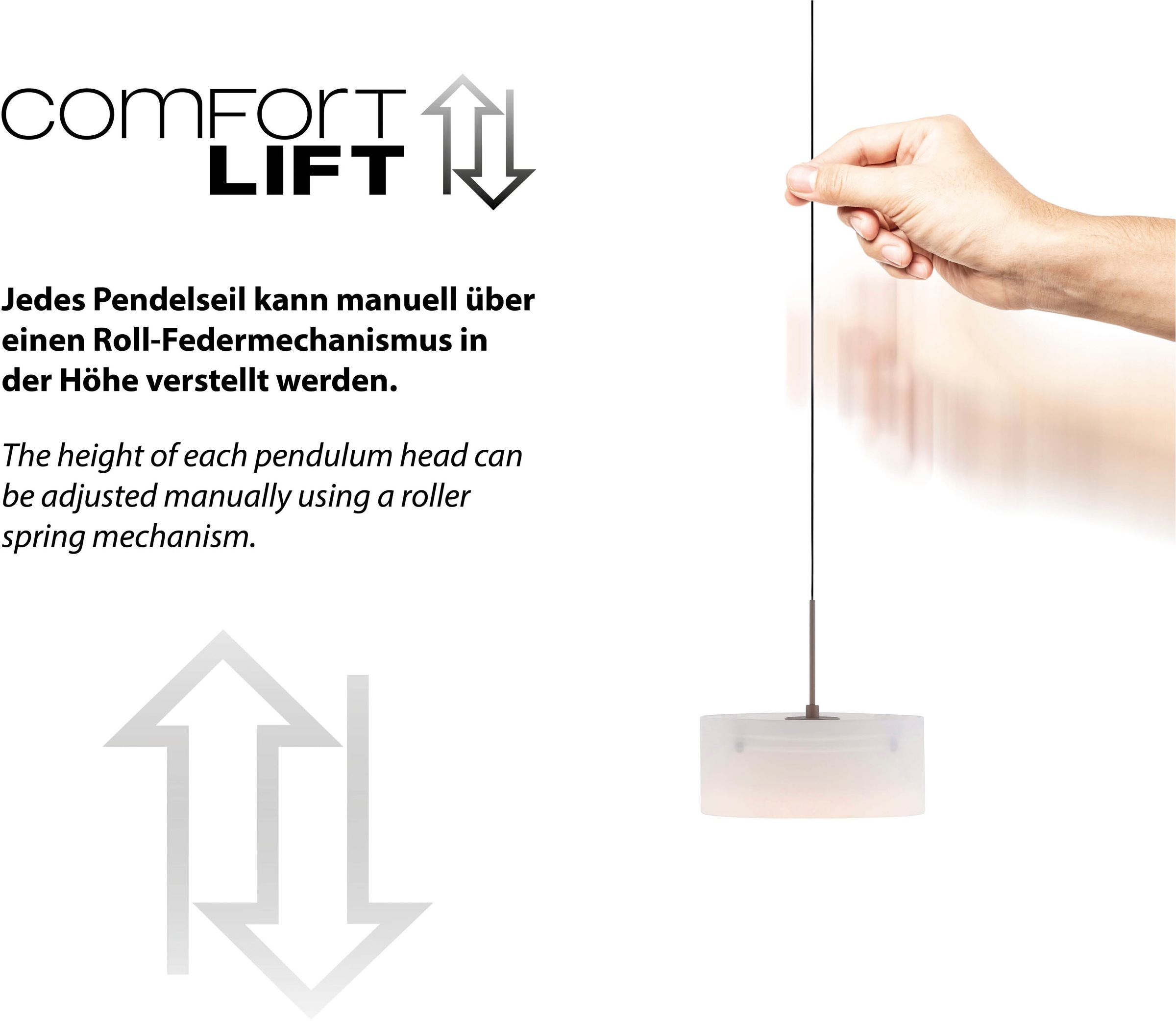 Paul Neuhaus LED Pendelleuchte »MARIKA« LED-Board 1 Stk. Warmweiß Dimmbar über den Lichtschalter, Memory, Opalgläser, Comfort-Lift