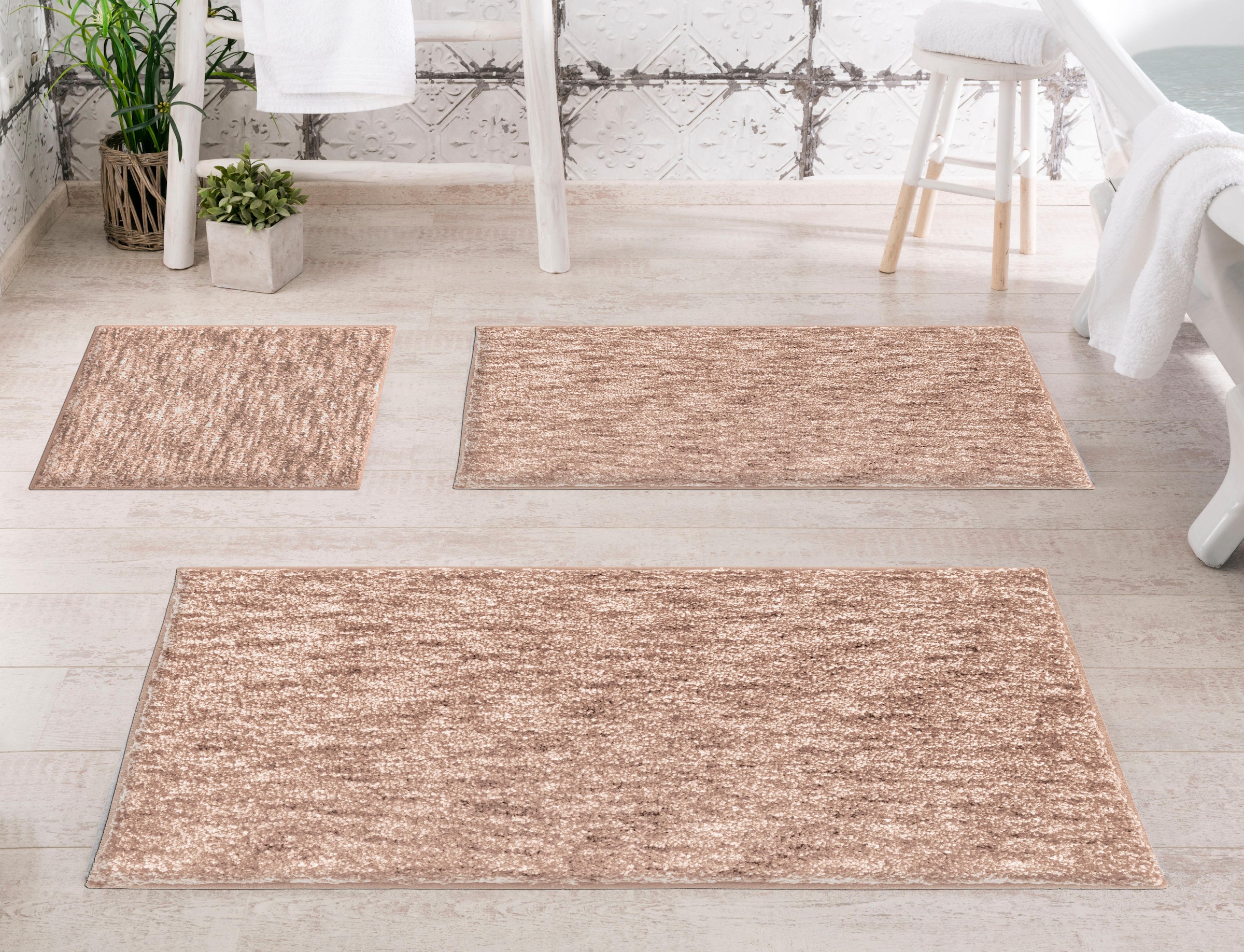 Grund Badematte »Mirage«, rutschhemmend beschichtet, fußbodenheizungsgeeignet, besonders dichter Flor, Badematte in Melange-Optik