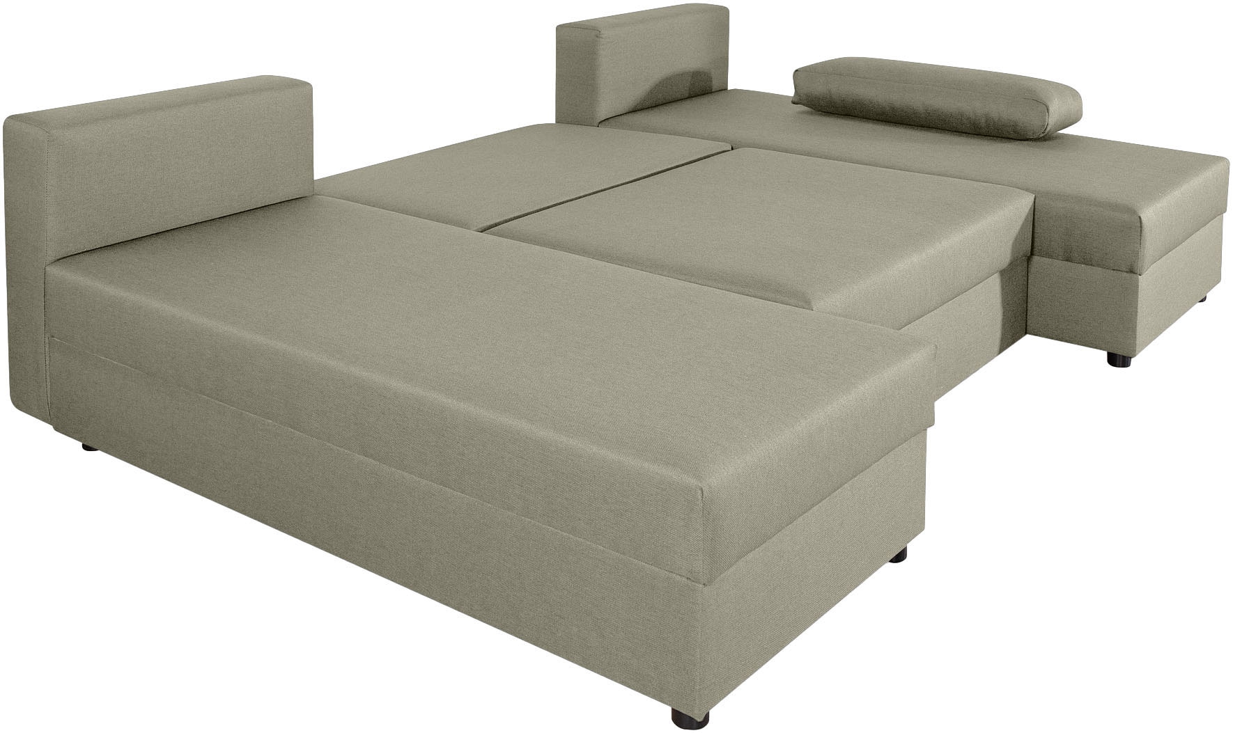 COLLECTION AB Wohnlandschaft »Pico U-Form, Breite 220, mit Schlaffunktion, Bettkasten & Zierkissen«, Liegefläche 117x220 cm