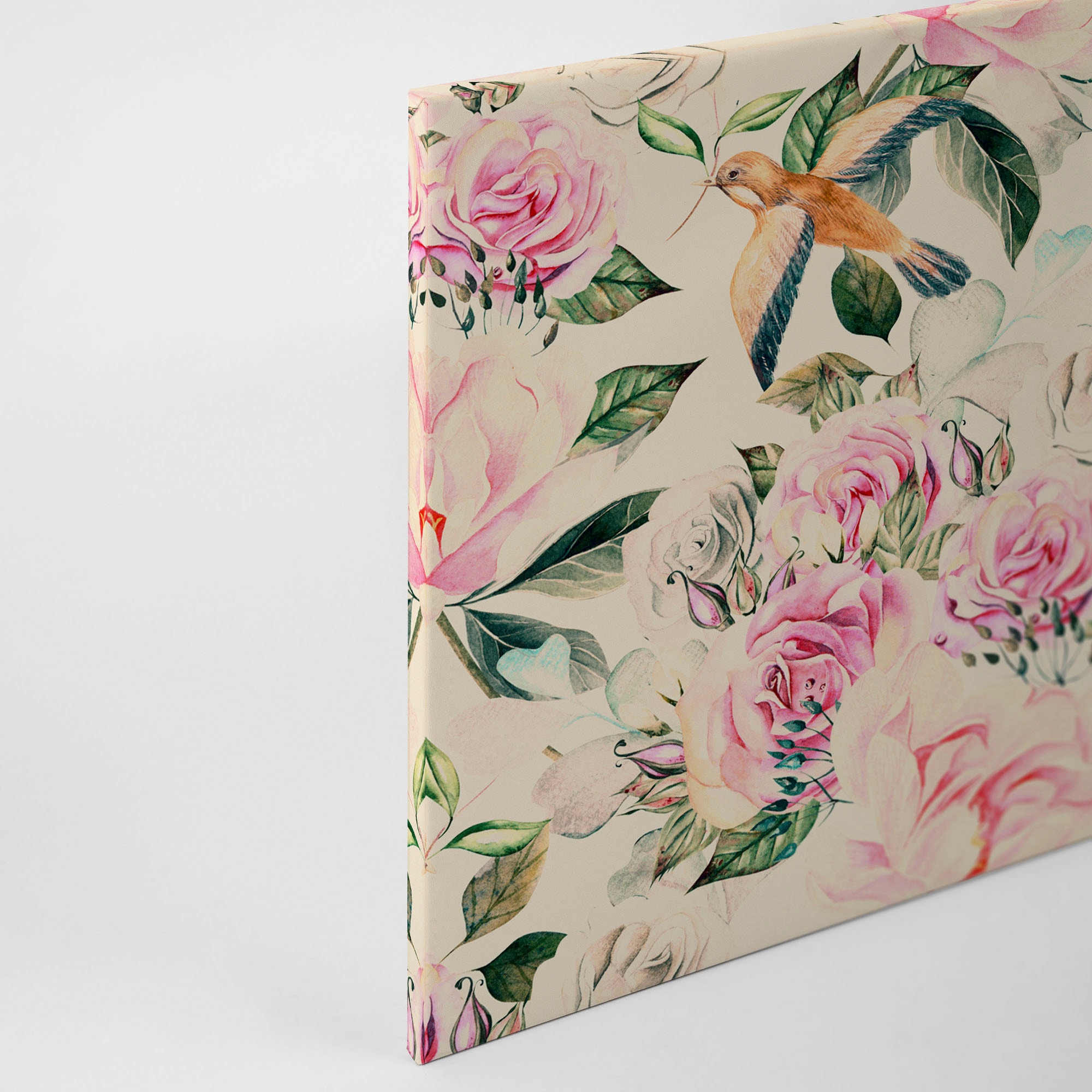 A.S. Création Leinwandbild »Paradise«, Kunst-Blumen-Kinder, (1 St.), Landhaus Keilrahmen Blumen Rosen Blümchen Leinwand-Bild Wohnzimmer
