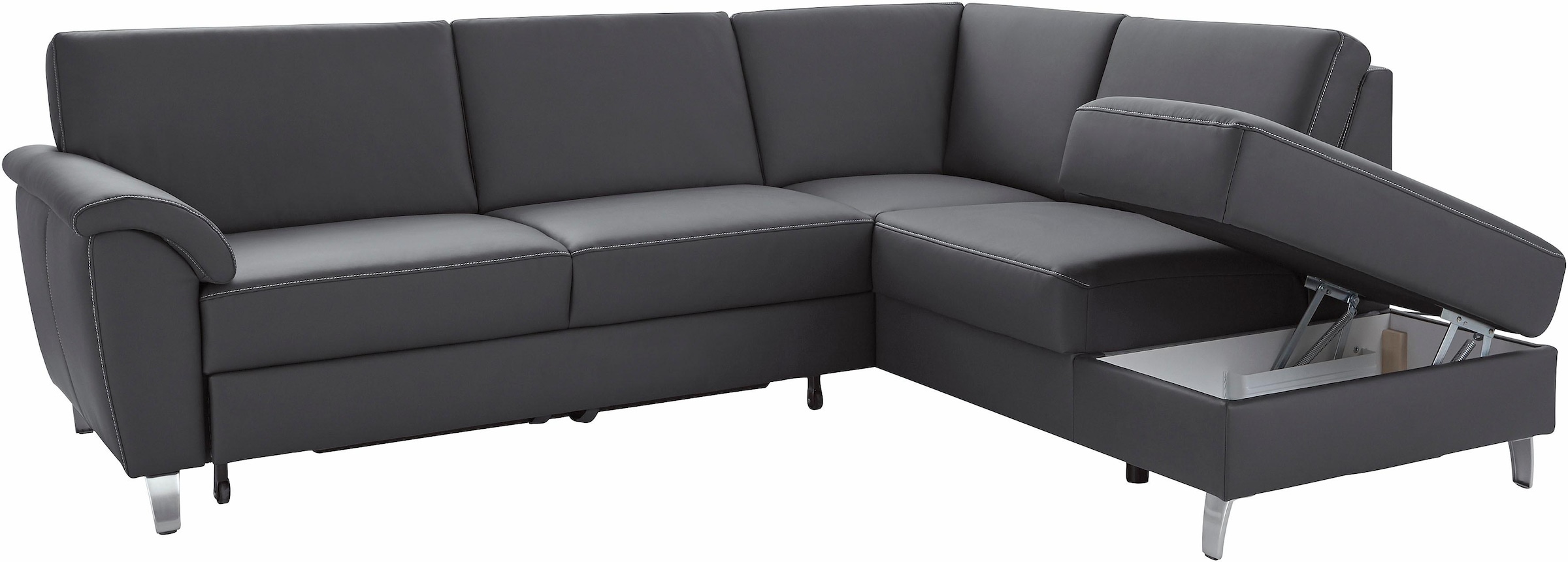 sit&more Ecksofa »Texel L-Form«, mit Federkern, wahlweise mit Bettfunktion und Bettkasten
