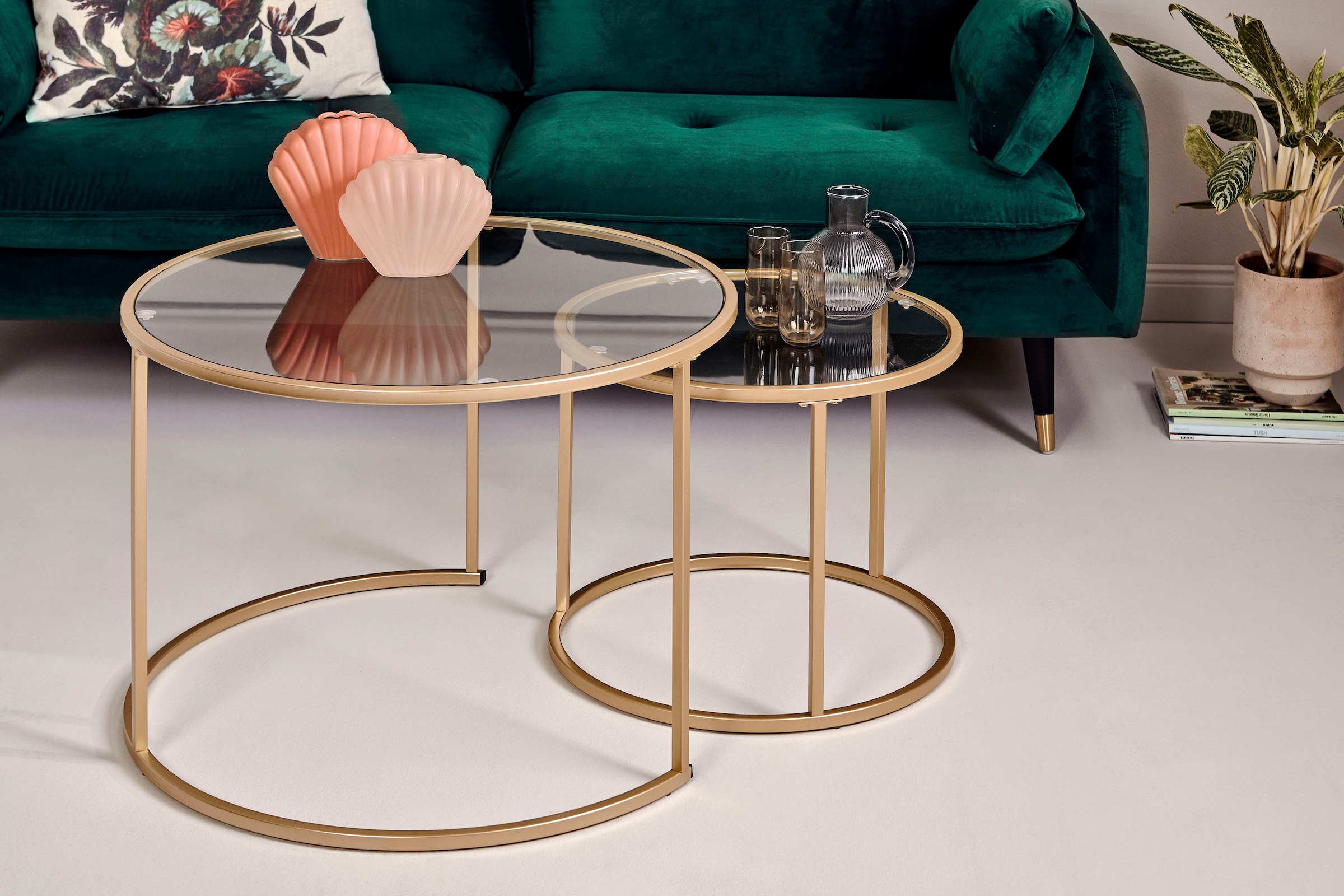 Jahnke Couchtisch, (2 St.), Couchtisch, Beistelltisch, Nachttisch in edlem Look