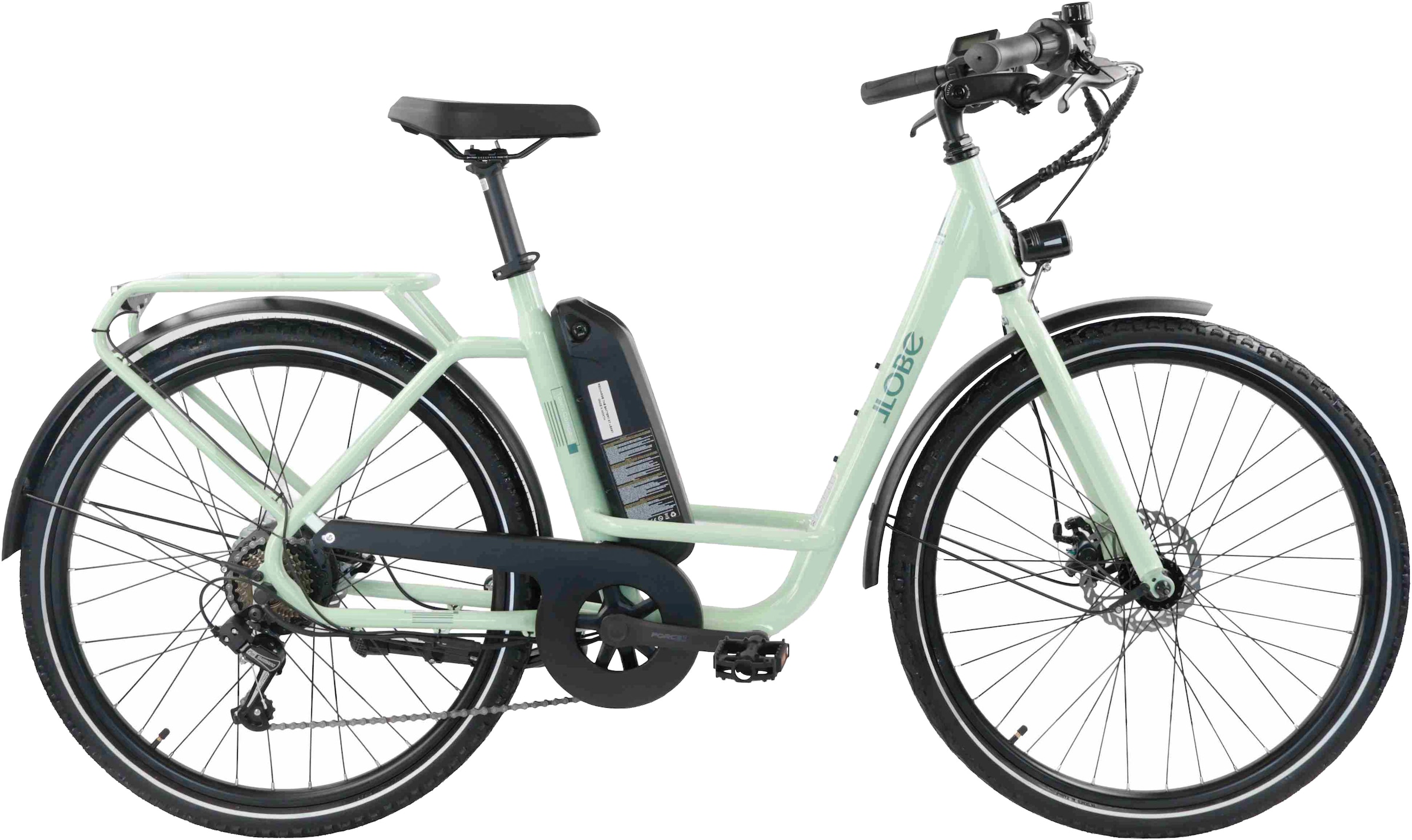 LLobe »City E-Bike 26" Town Compact, grün« 7 Gang Kettenschaltung Heckmotor 250 W