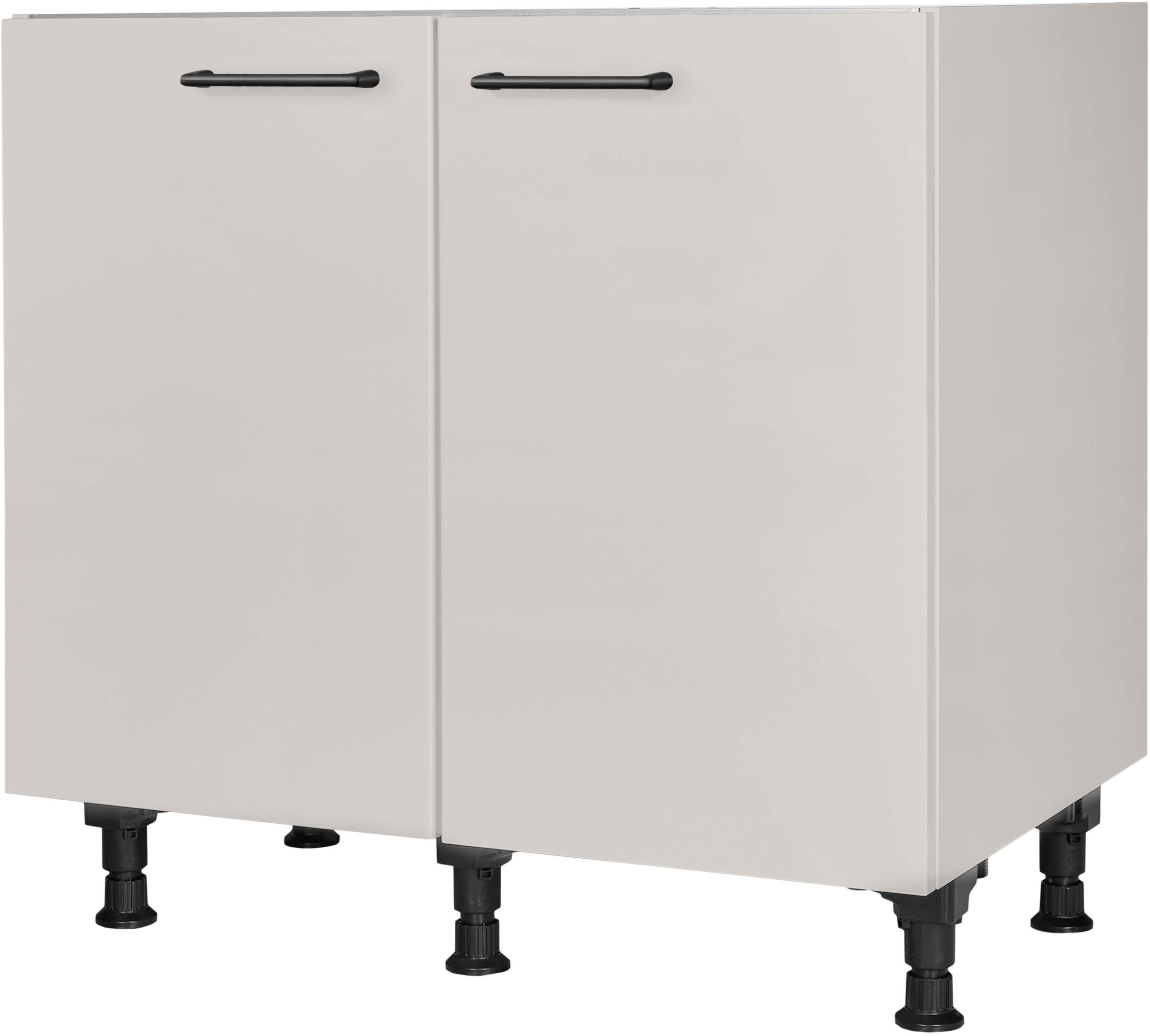 nobilia® Spülenschrank »"MIAMI", vormontiert, mit höhenverstellbaren Sockelfüßen,« Breite 90 cm