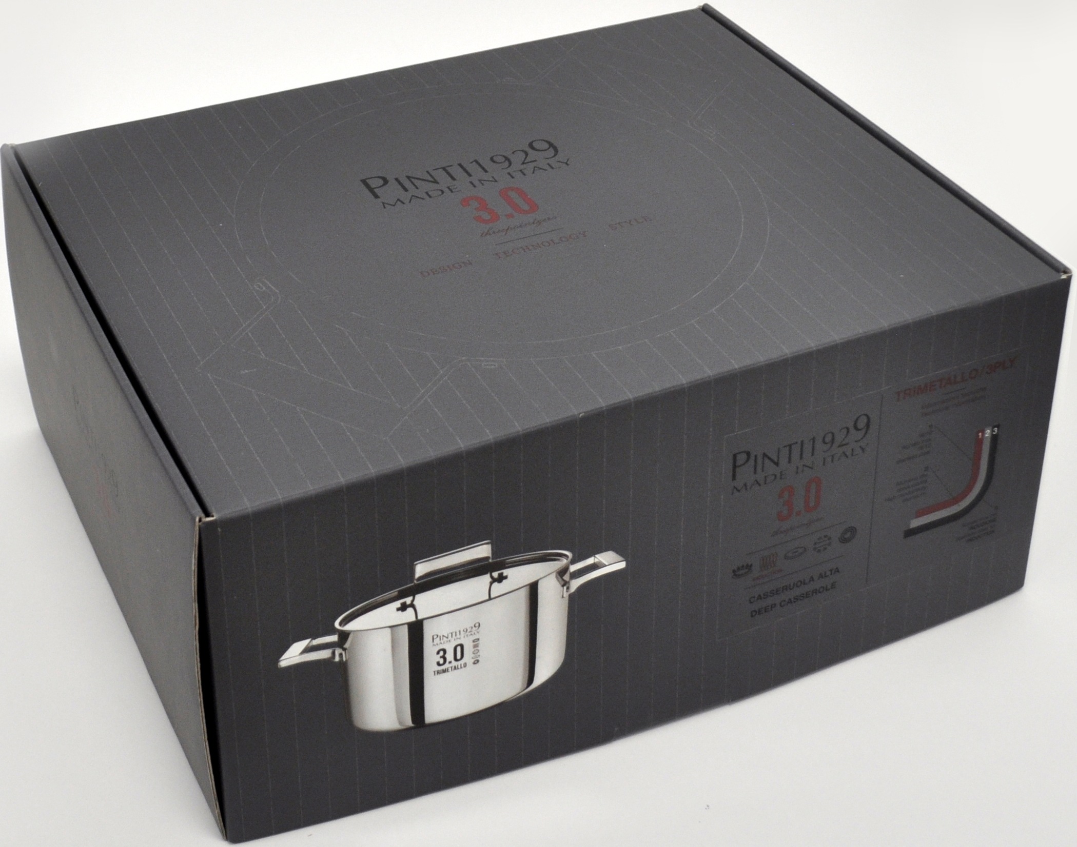 PINTINOX Fleischtopf »Century 3.0«, Aluminium, (1 tlg.), Boden und Seitenwände komplett aus 3 Schicht Material, Induktion