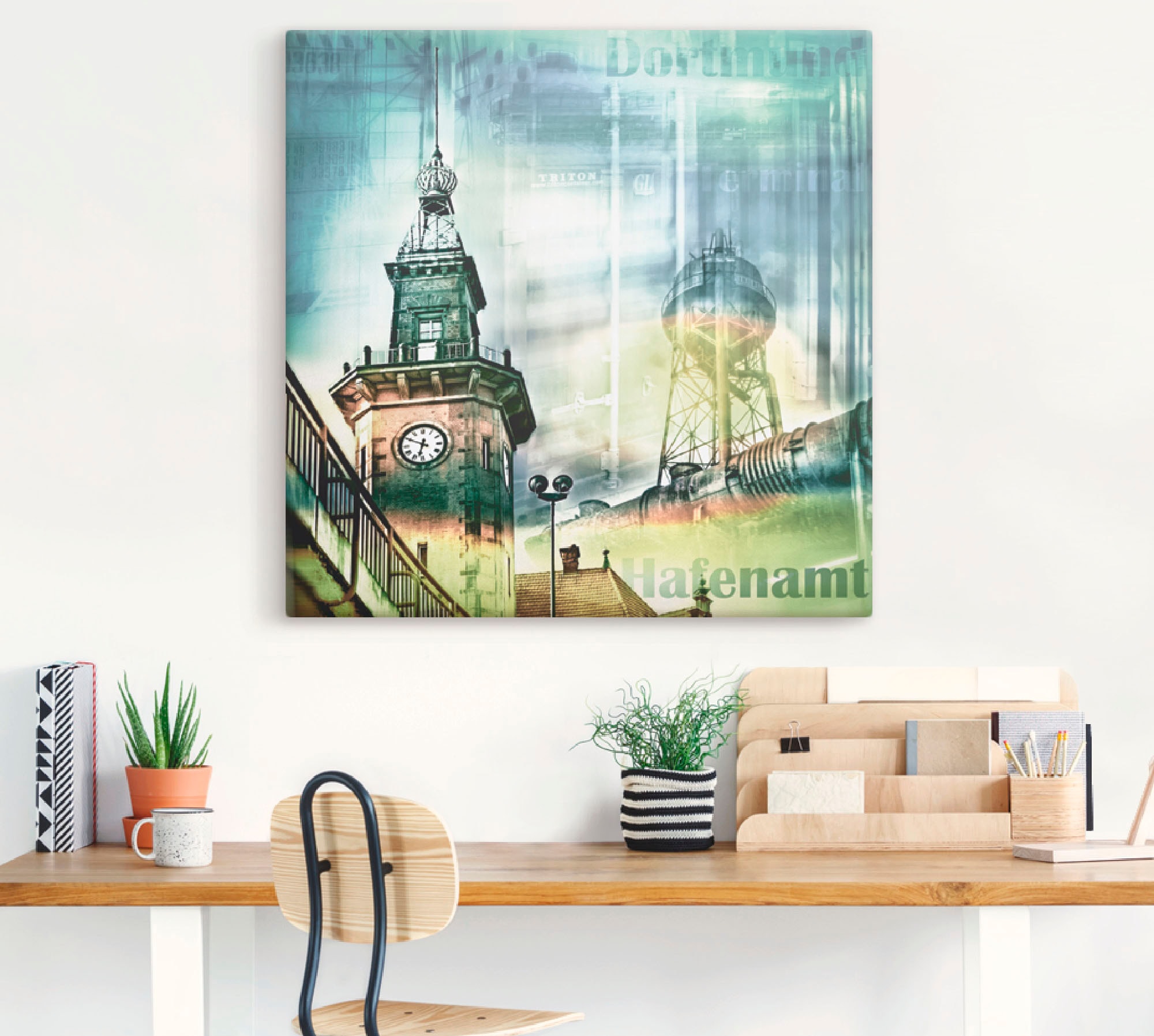 Artland Wandbild »Dortmund Skyline Collage I«, Architektonische Elemente, (1 St.), als Leinwandbild, Wandaufkleber oder Poster in versch. Größen